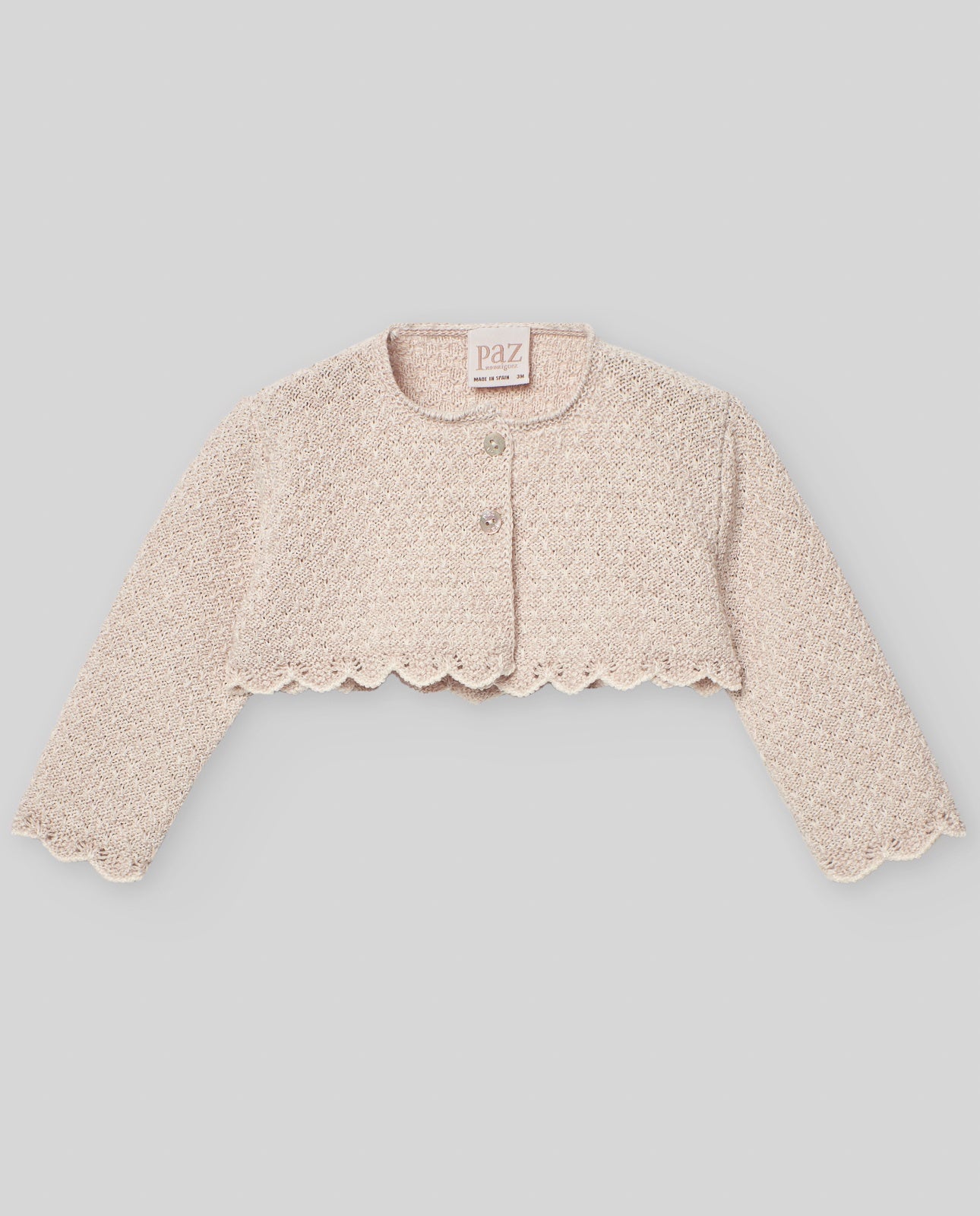 PAZ RODRIGUEZ KNIT NEWBORN SHORT CARDIGAN "AREA"