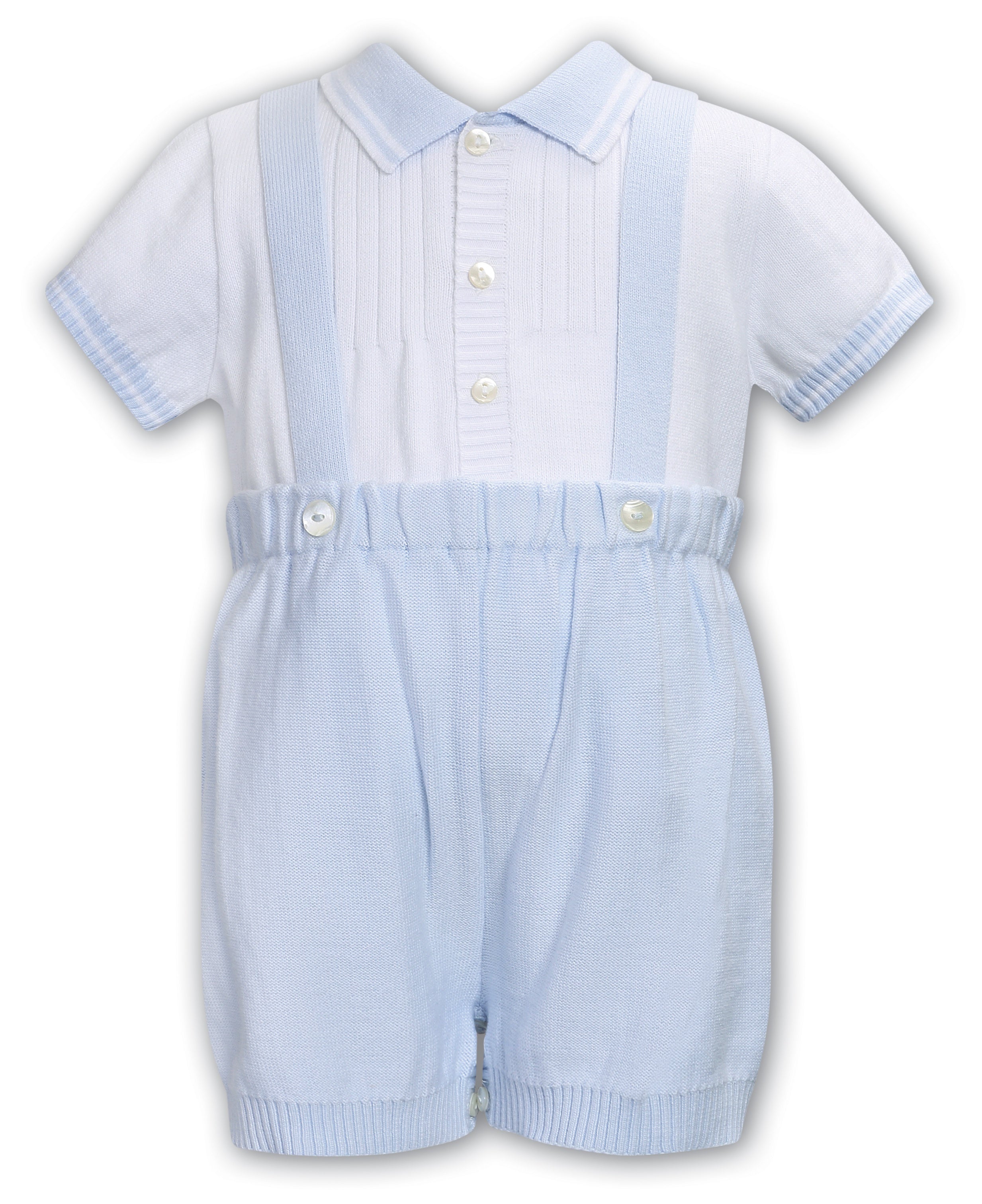 Sarah Louise 2pce Set-White/Powder Blue