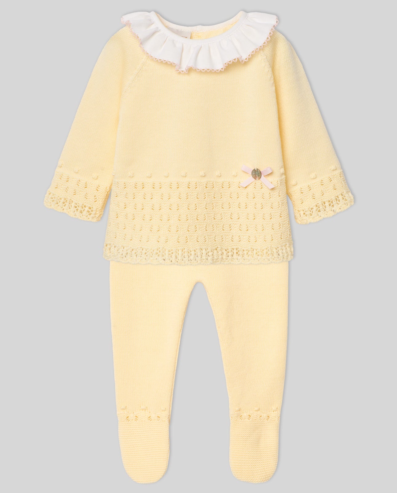 PAZ RODRIGUEZ SET KNIT NEWBORN SWEATER + LEGGINGS "BICO"