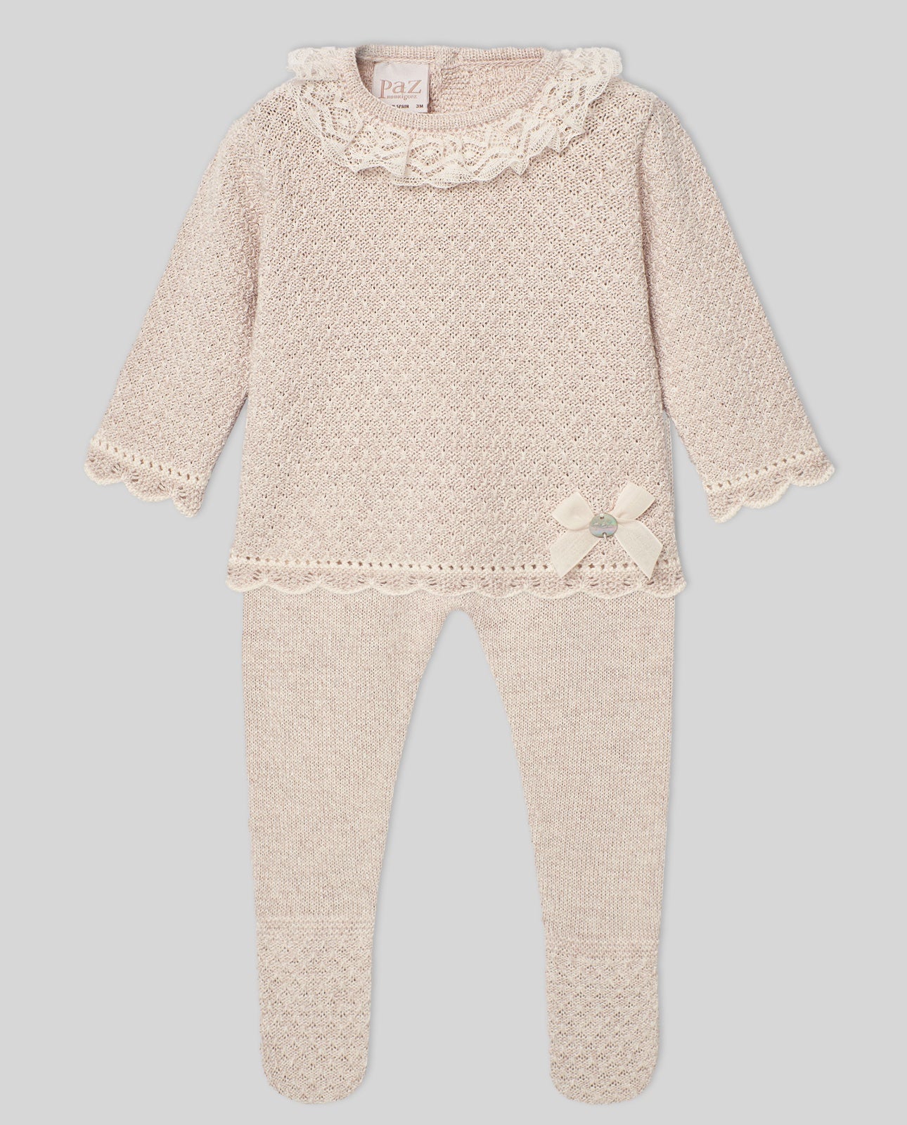 PAZ RODRIGUEZ SET KNIT NEWBORN SWEATER + LEGGINGS "AREA"