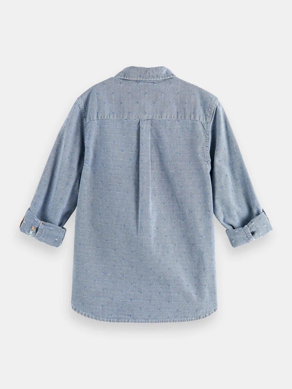 Kids - Regular-fit textured shirt with sleeve adjustments