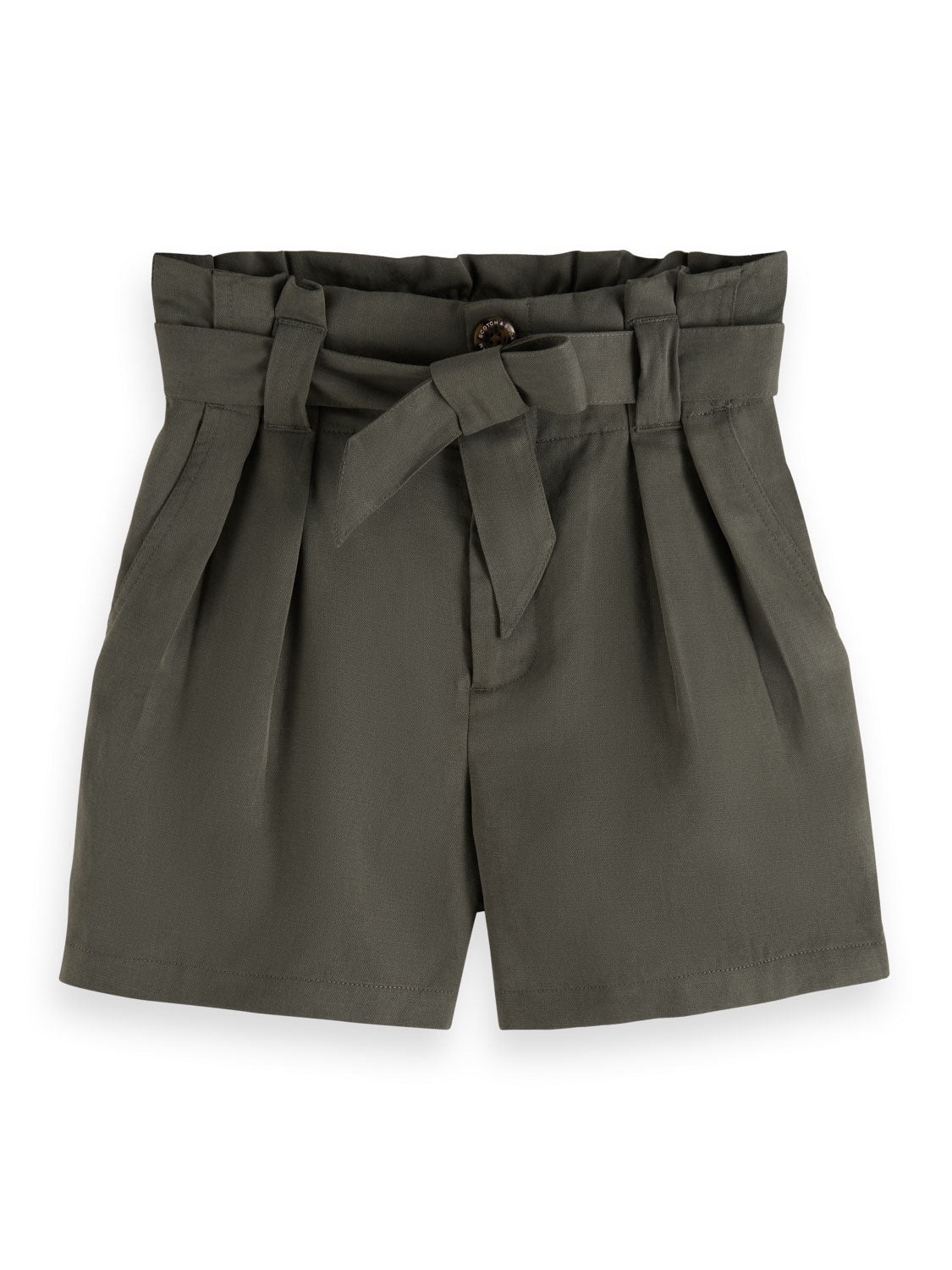 High-rise paper bag shorts