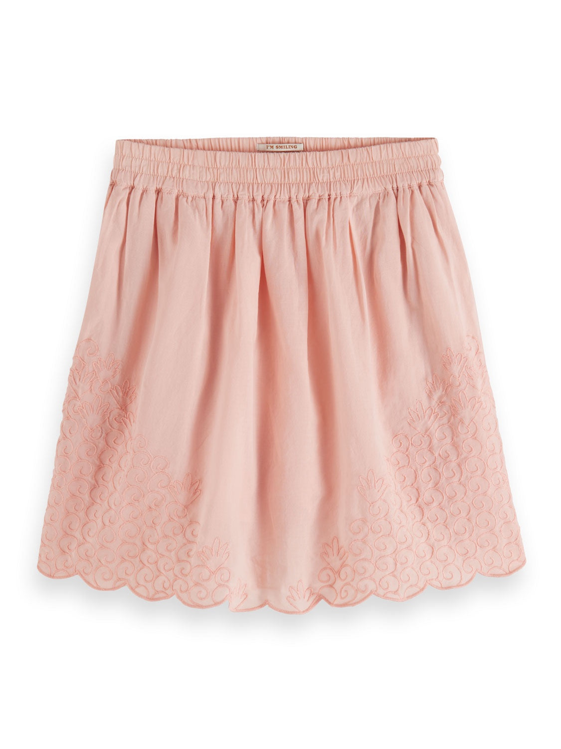 Embroidered mini skirt with inner shorts