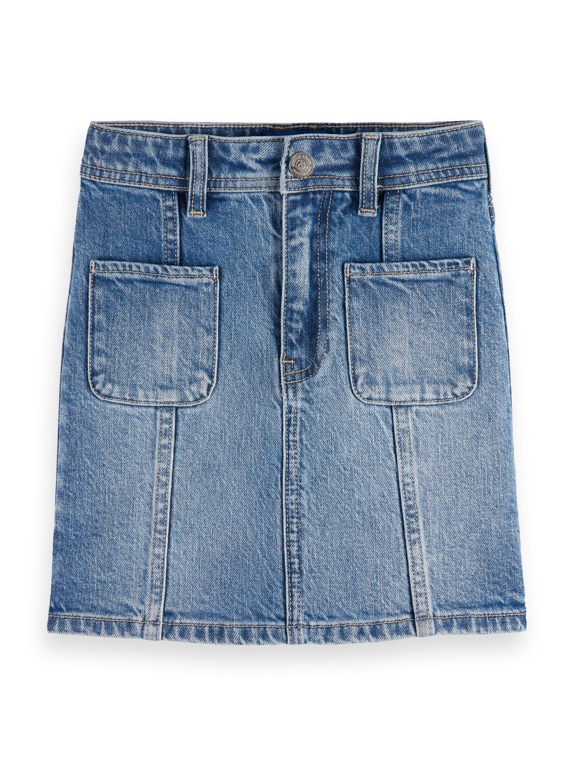 Denim patch pocket skirt