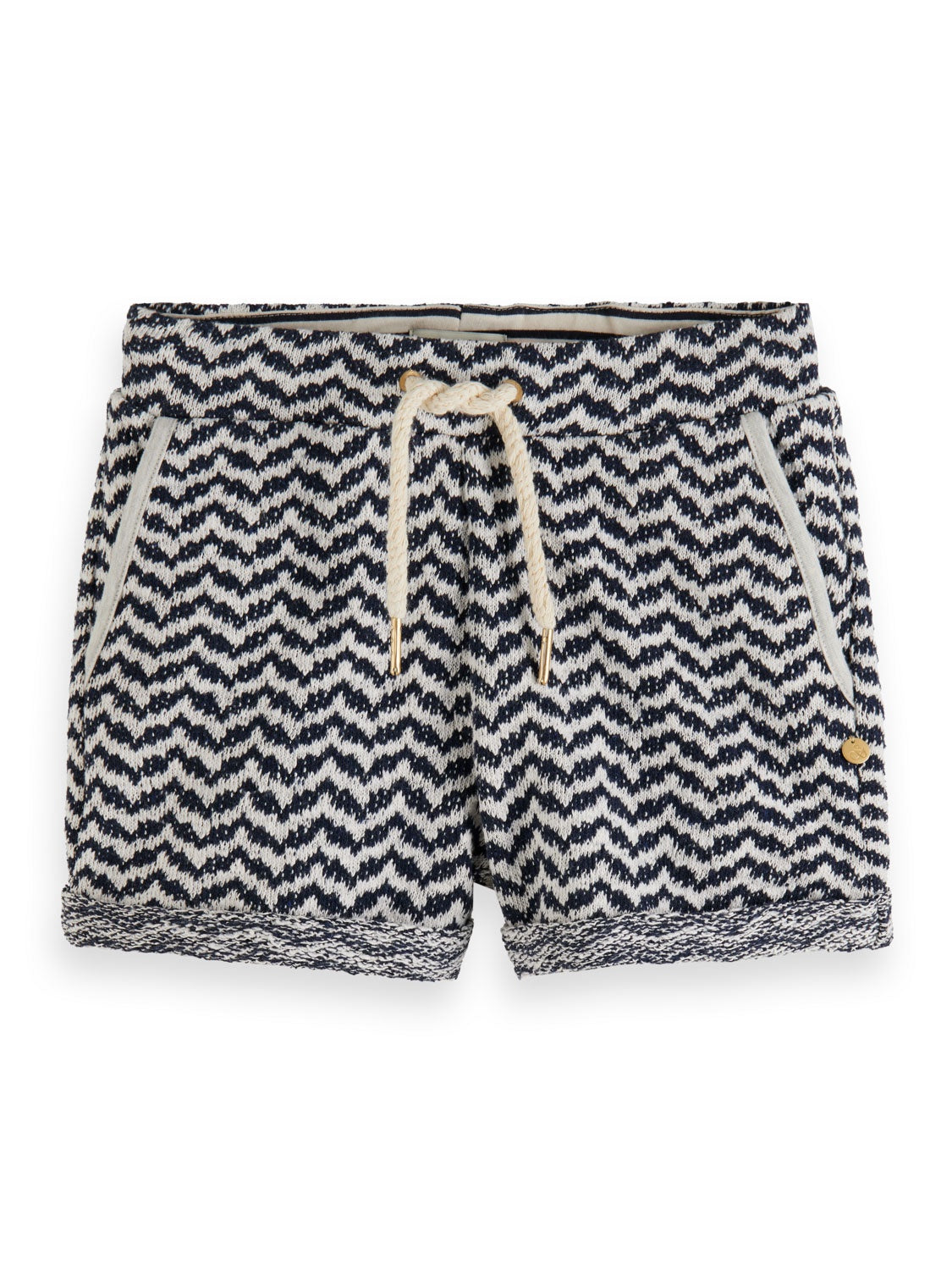 Intarsia knitted shorts