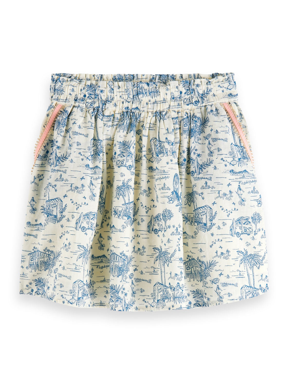 Elasticated printed mini skirt-Surf and Sup