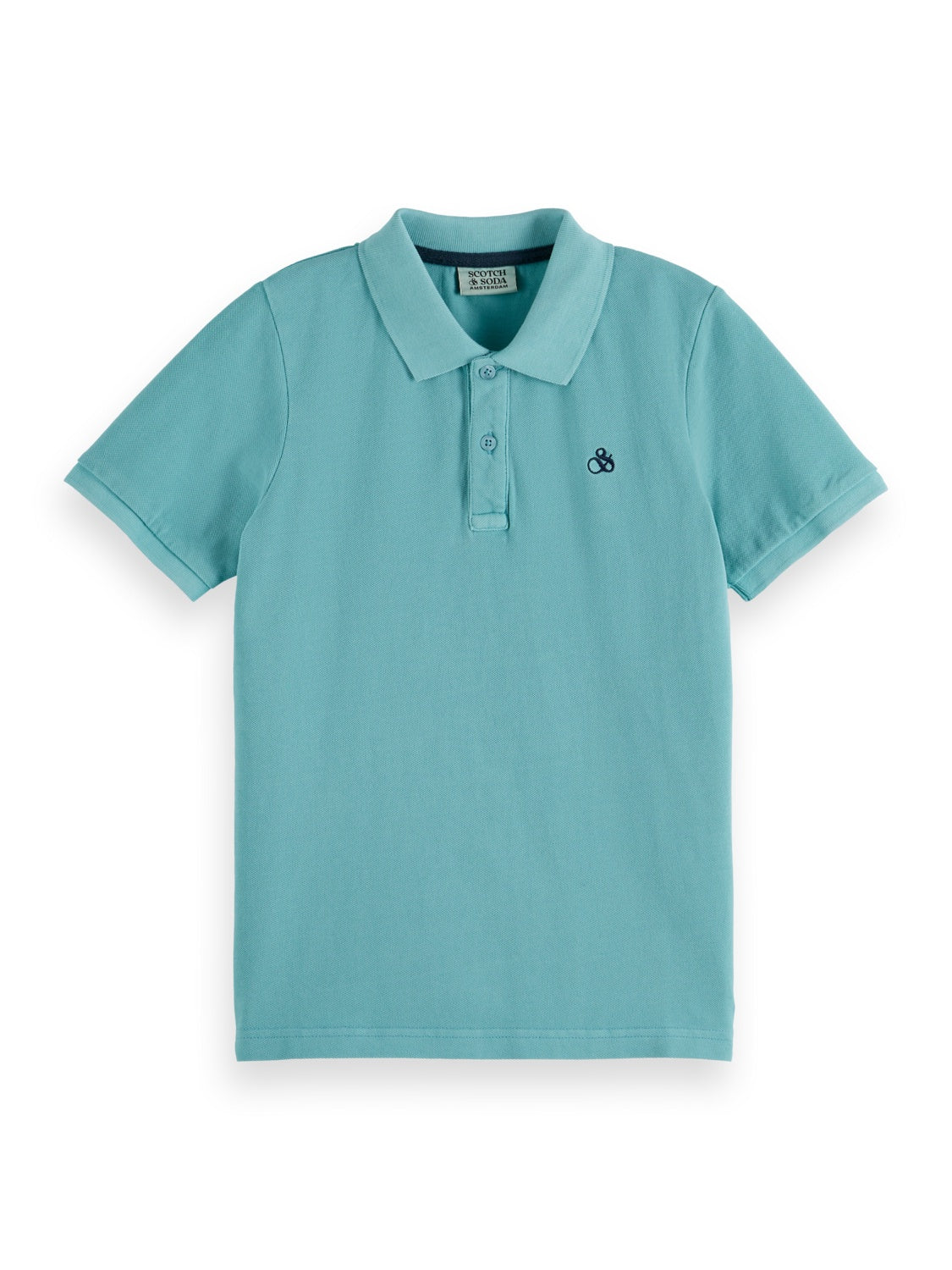 Kids - Garment-dyed pique polo-Sea Blue