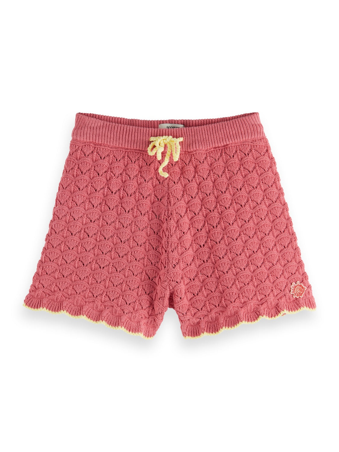Kids - Scalloped knitted shorts