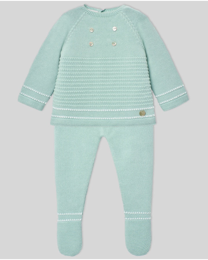 PAZ RODRIGUEZ SET- KNIT NEWBORN SWEATER + LEGGINGS "EIDO"