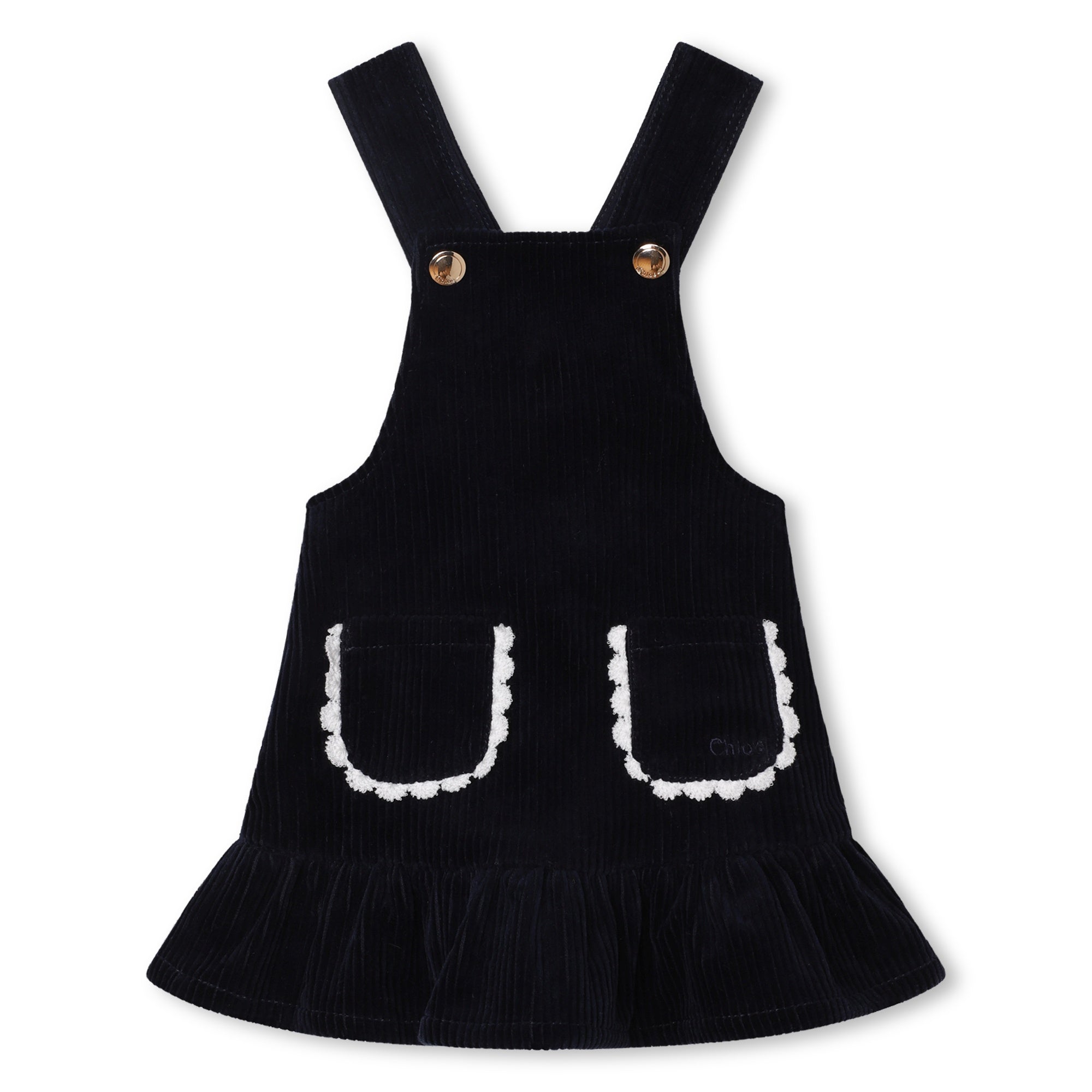 CHLOÉ NAVY TODDLER CORDUROY DRESS