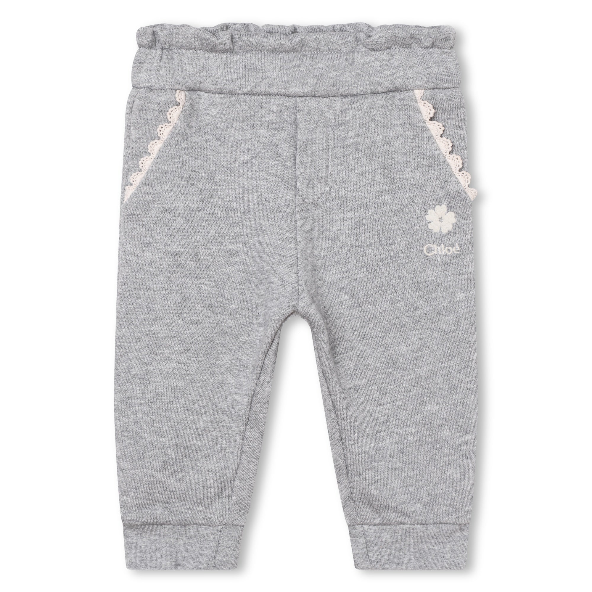CHLOÉ GREY MARL TODDLER JOGGER PANT