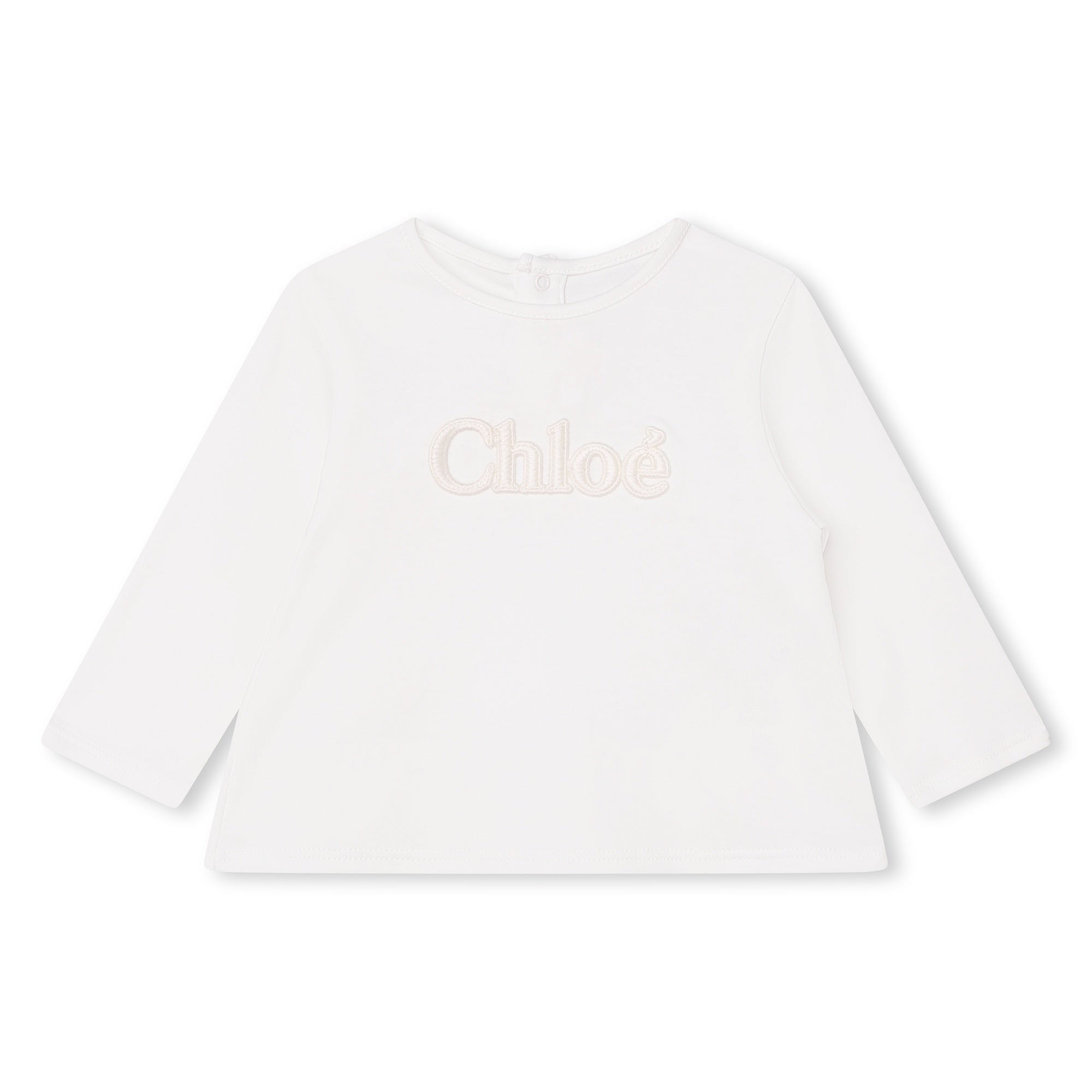 CHLOÉ OFFWHITE TODDLER LONG SLEEVE TSHIRT