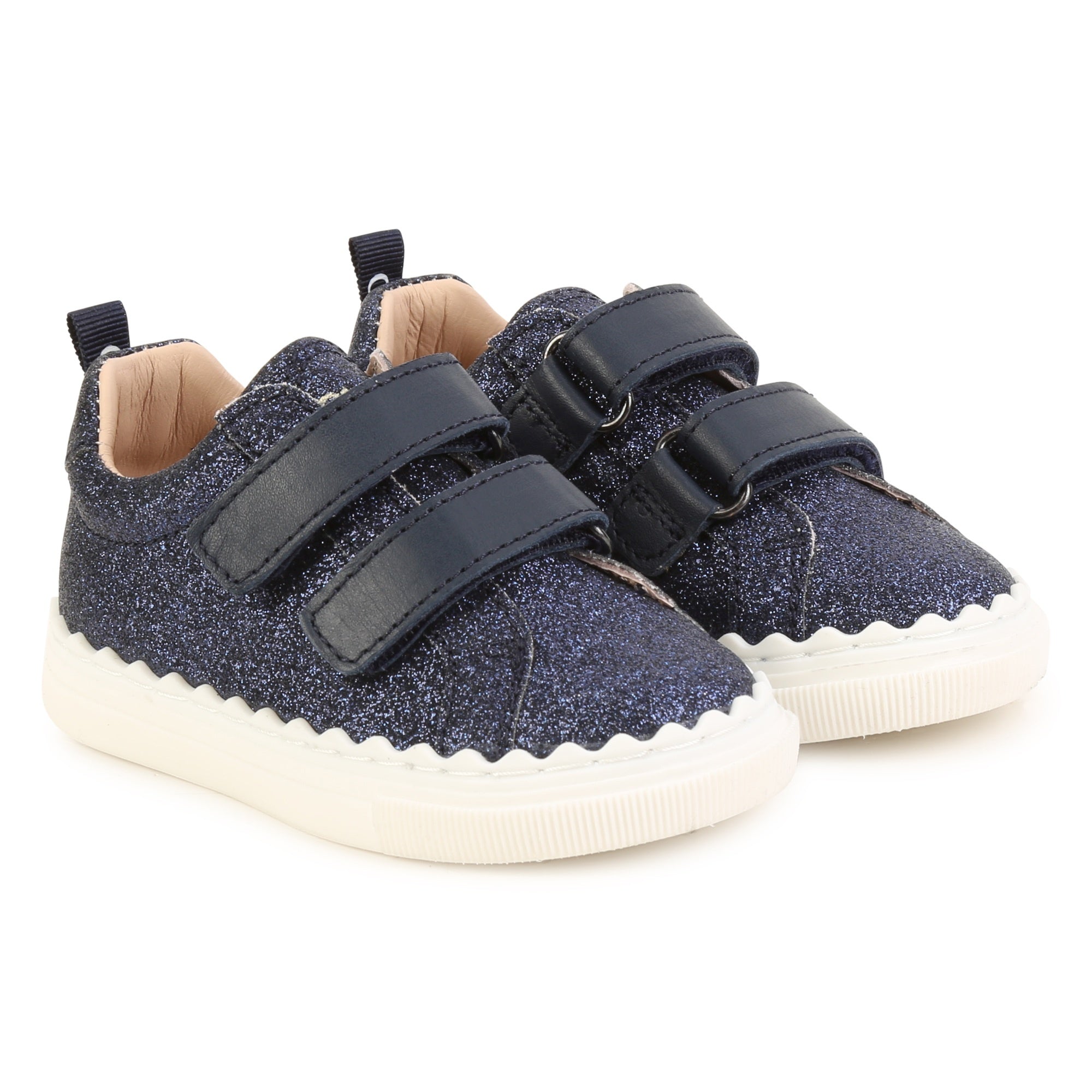 CHLOÉ NAVY SPARKLY TRAINERS