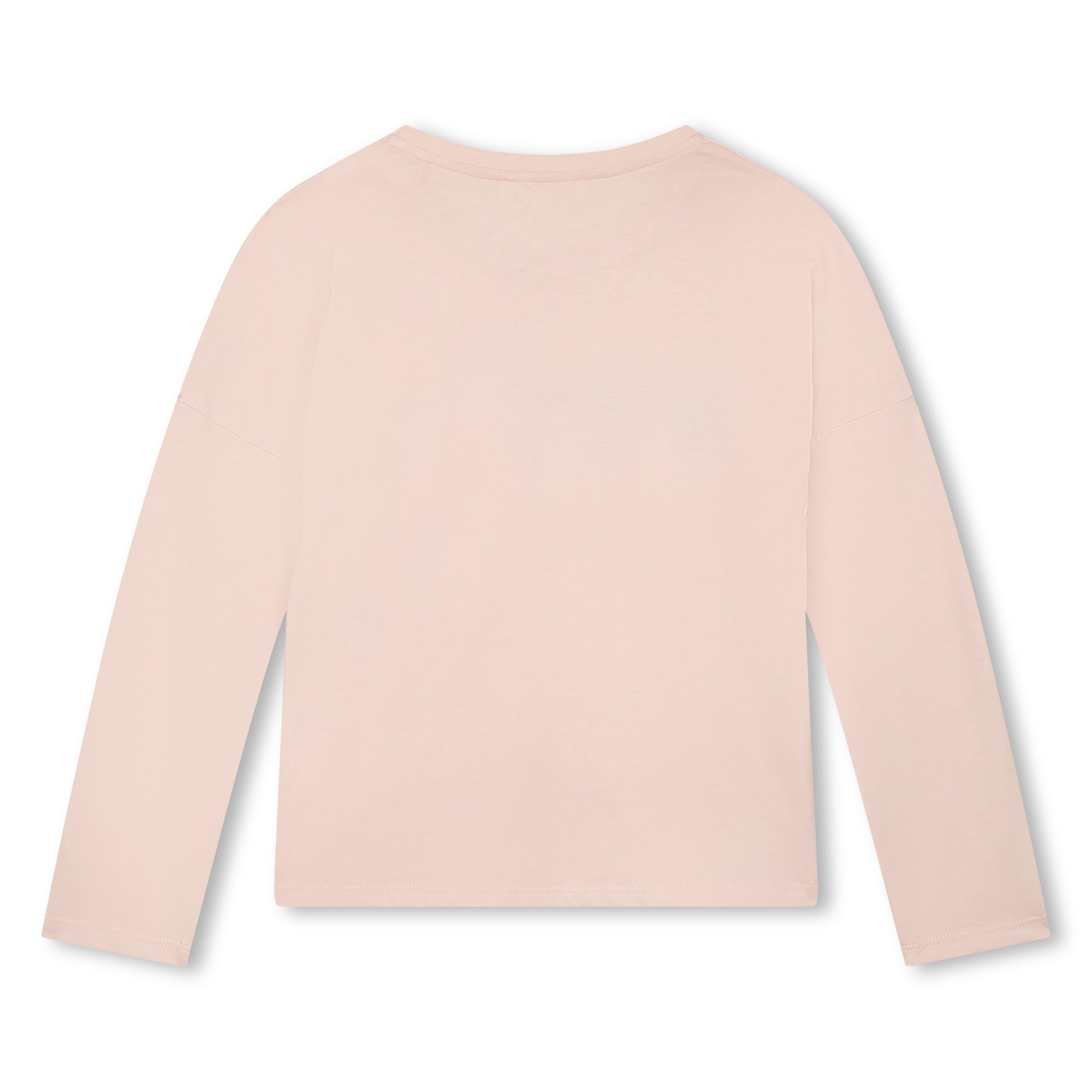 CHLOÉ FLOWER EMBROIDERED L/S TSHIRT-PINK WASH