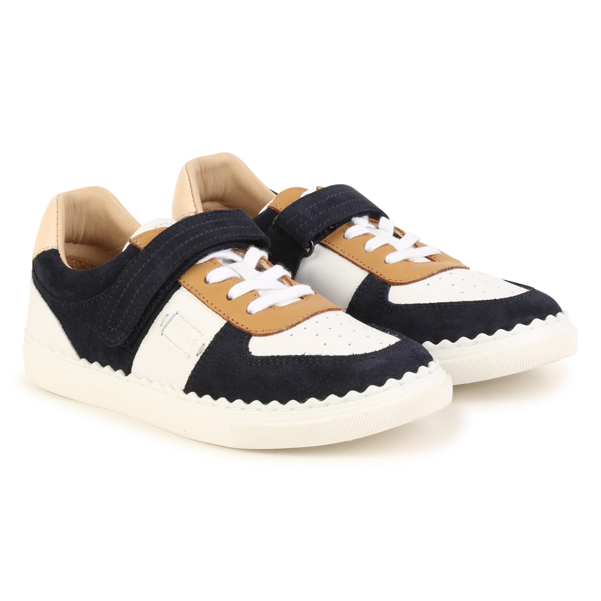 CHLOÉ WHITE/NAVY SNEAKERS