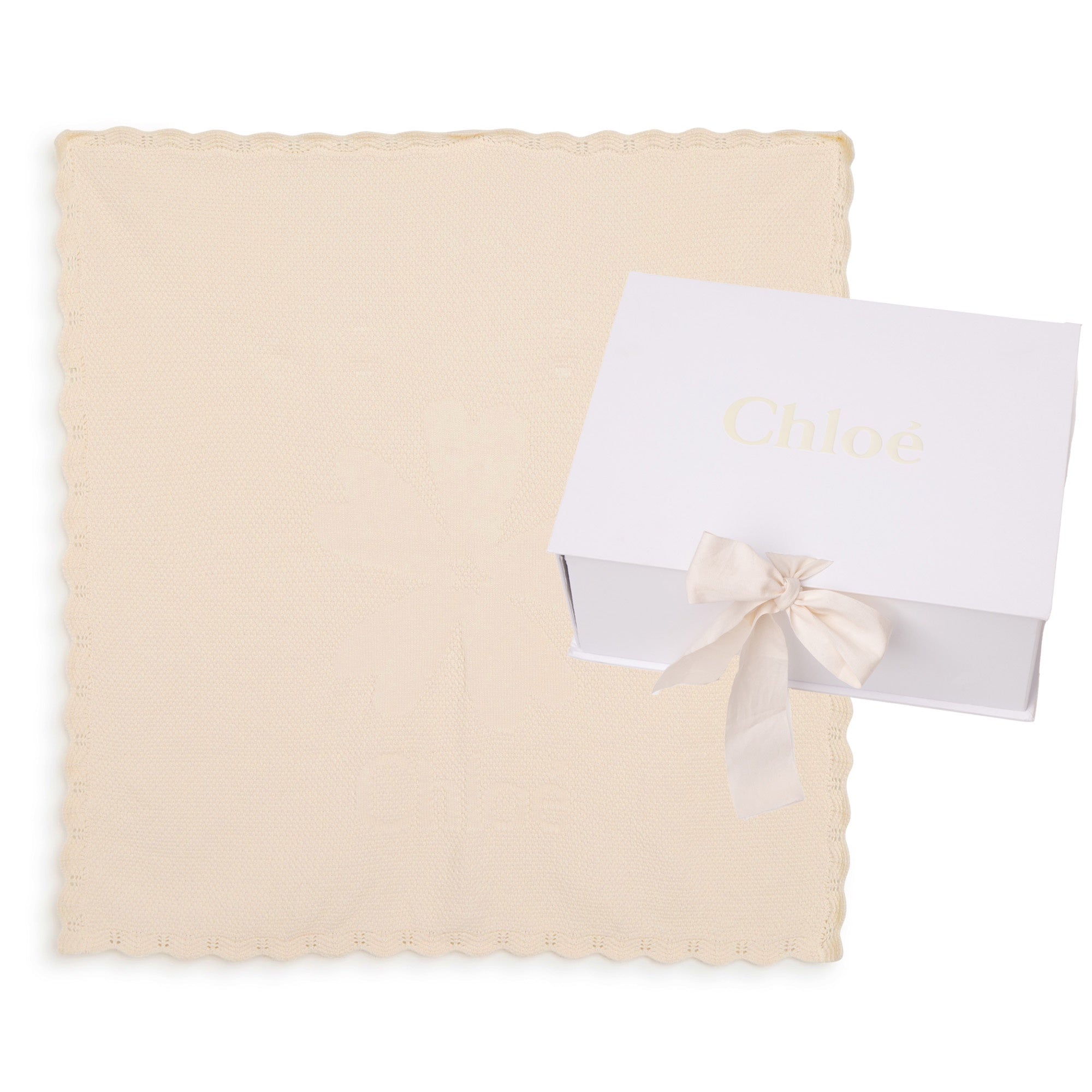 CHLOÉ LOGO EMBROIDERED BLANKET