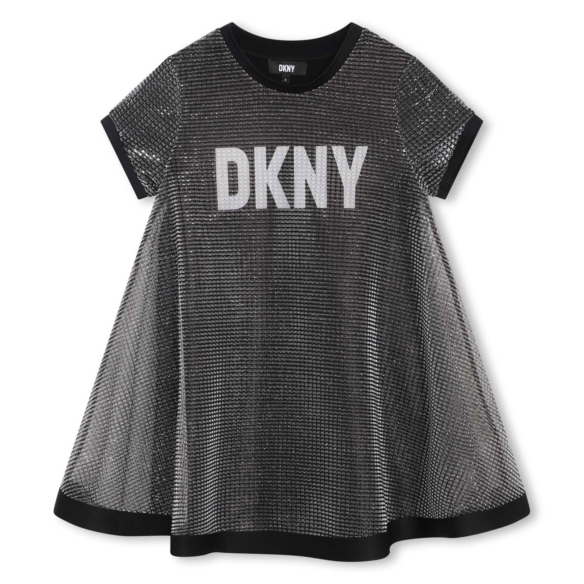 DKNY 2 IN 1 SILVER MESH DRESS
