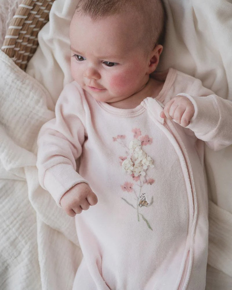 NANCY VELOUR LS ZIP ONESIE