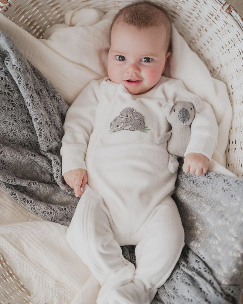BAILEY KOALA VELOUR ONESIE