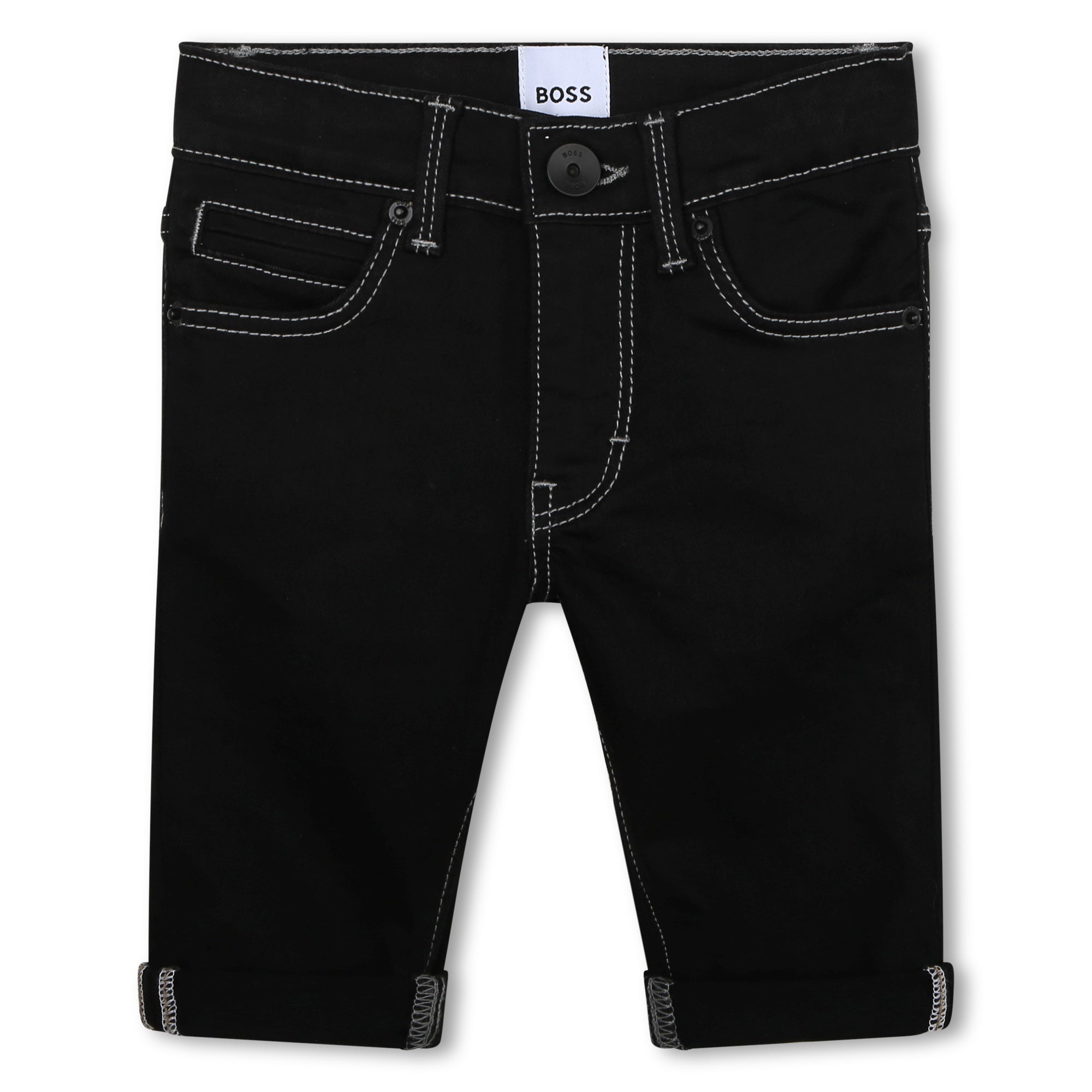 BOSS BLACK DENIM TODDLER JEANS -WHITE STITCHING