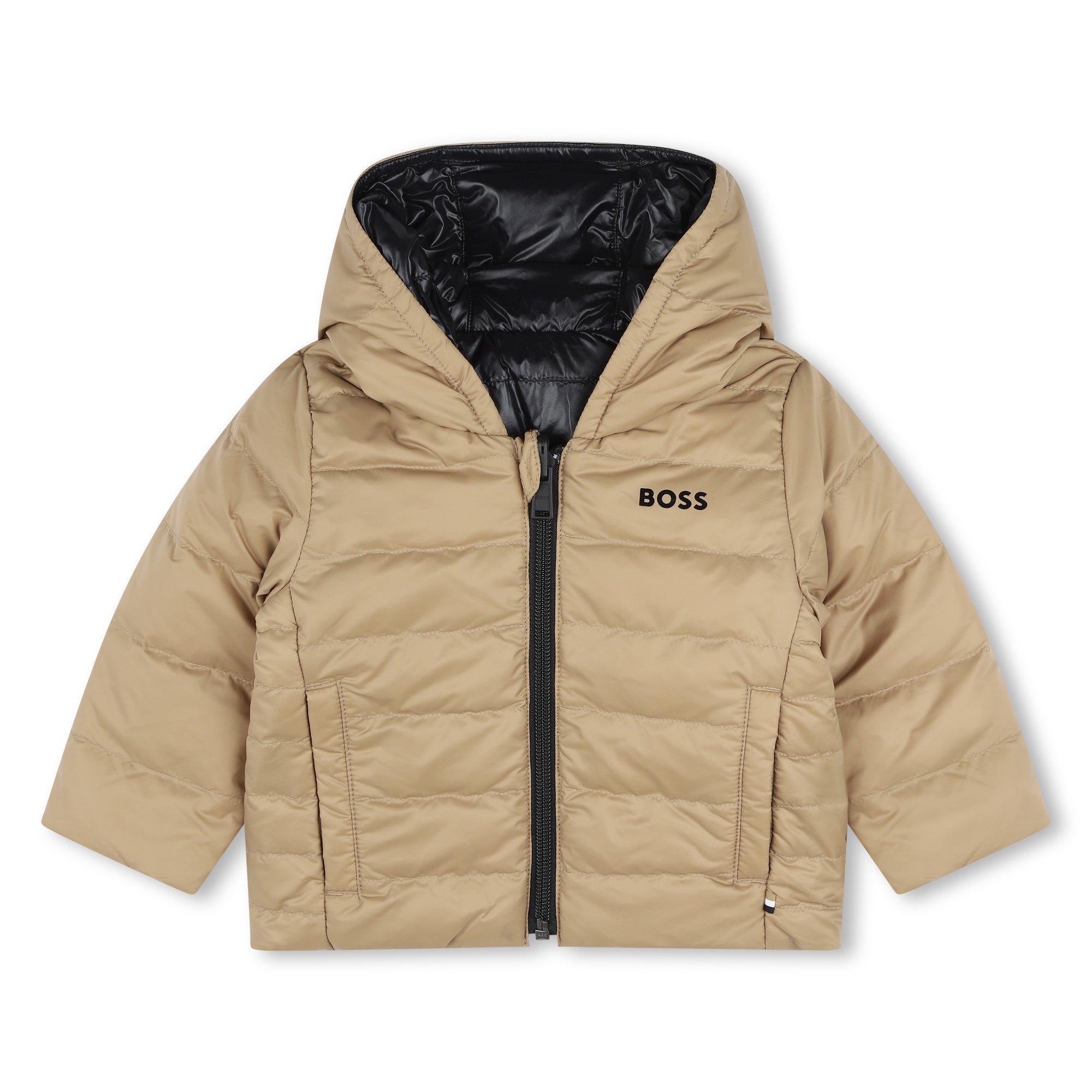 BOSS TODDLER REVERSIBLE PUFFER JACKET-BLUE/NAVY