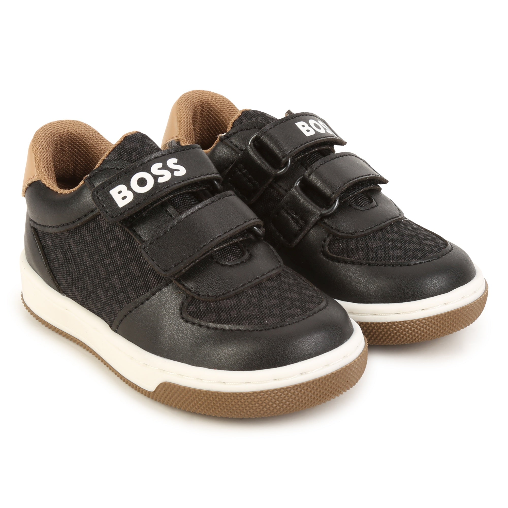 BOSS BLACK TODDLER TRAINERS-TAN/BLACK COLOUR
