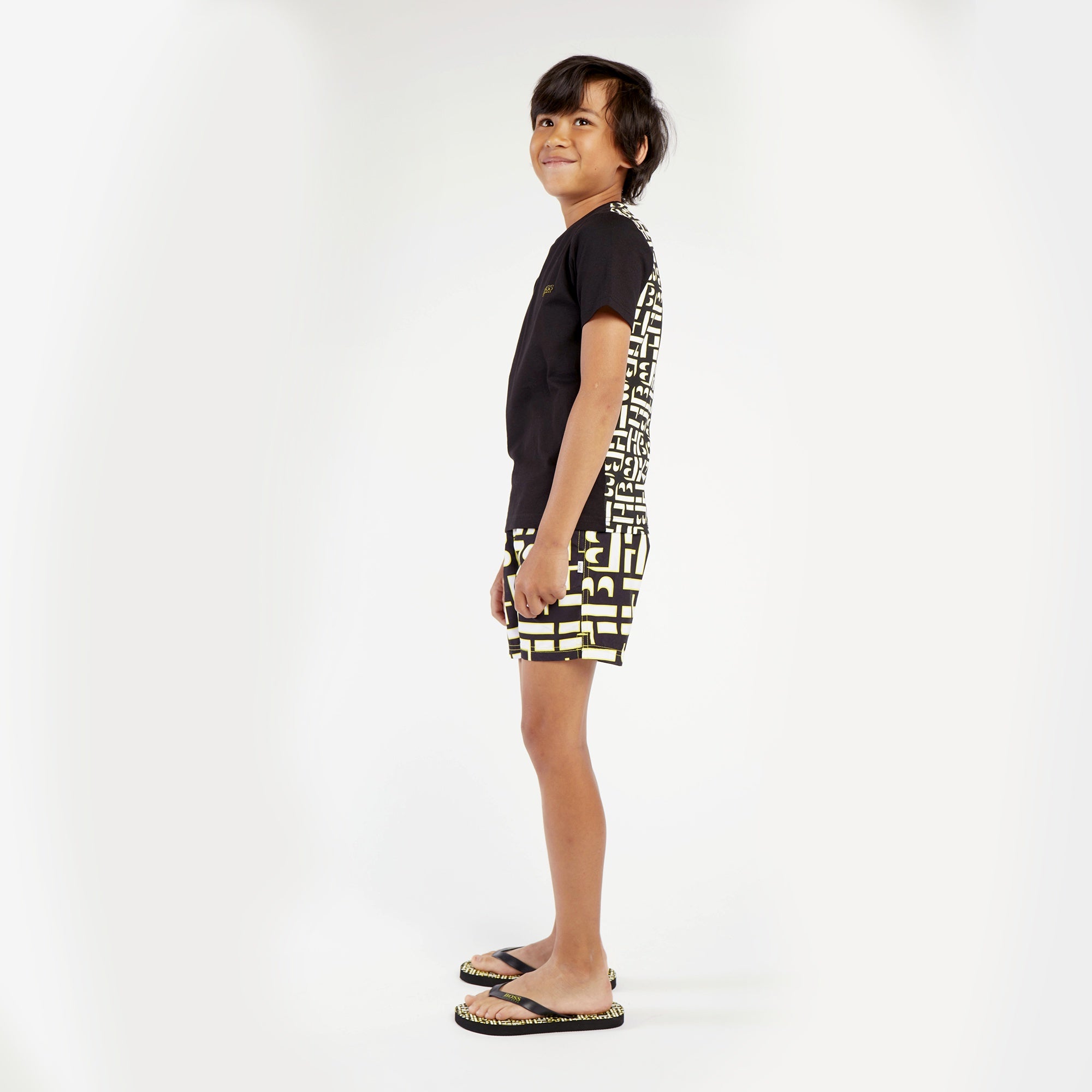 BOSS BLACK/YELLOW SWIM SHORTS
