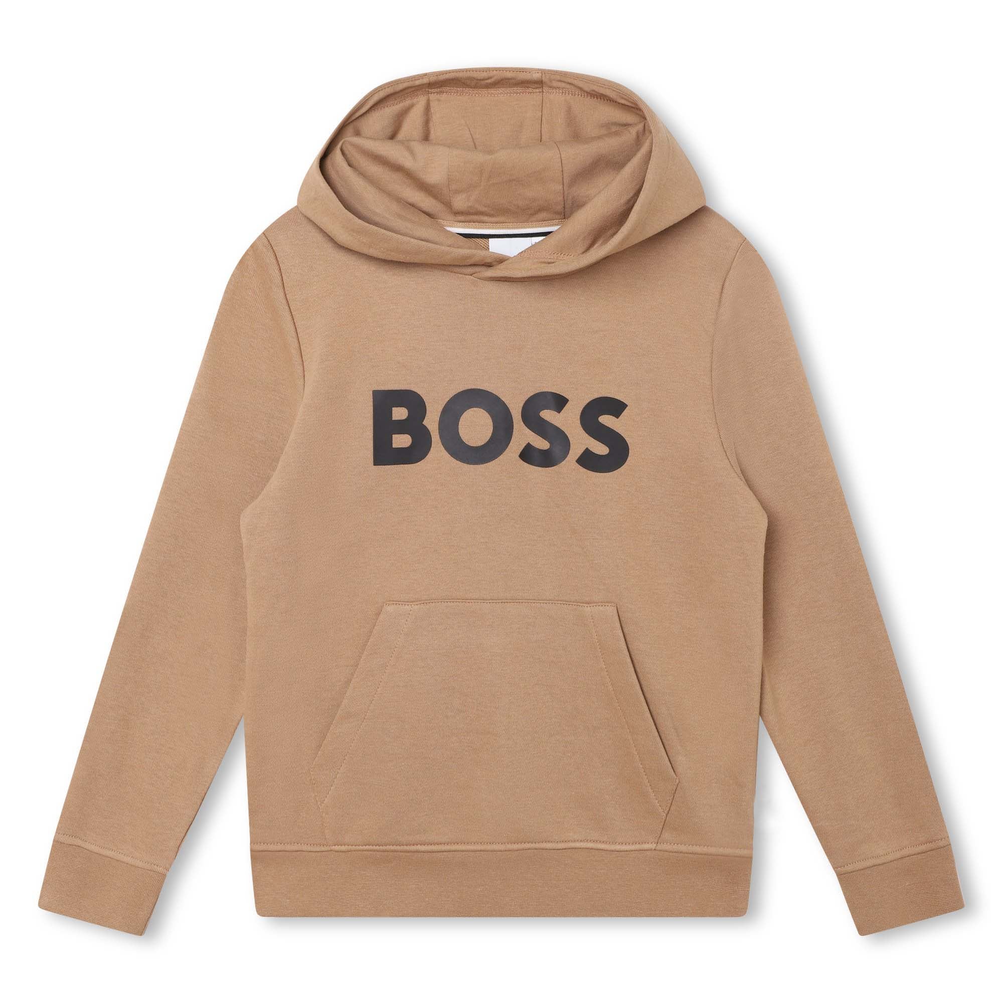 BOSS TAN HOODED SWEATSHIRT