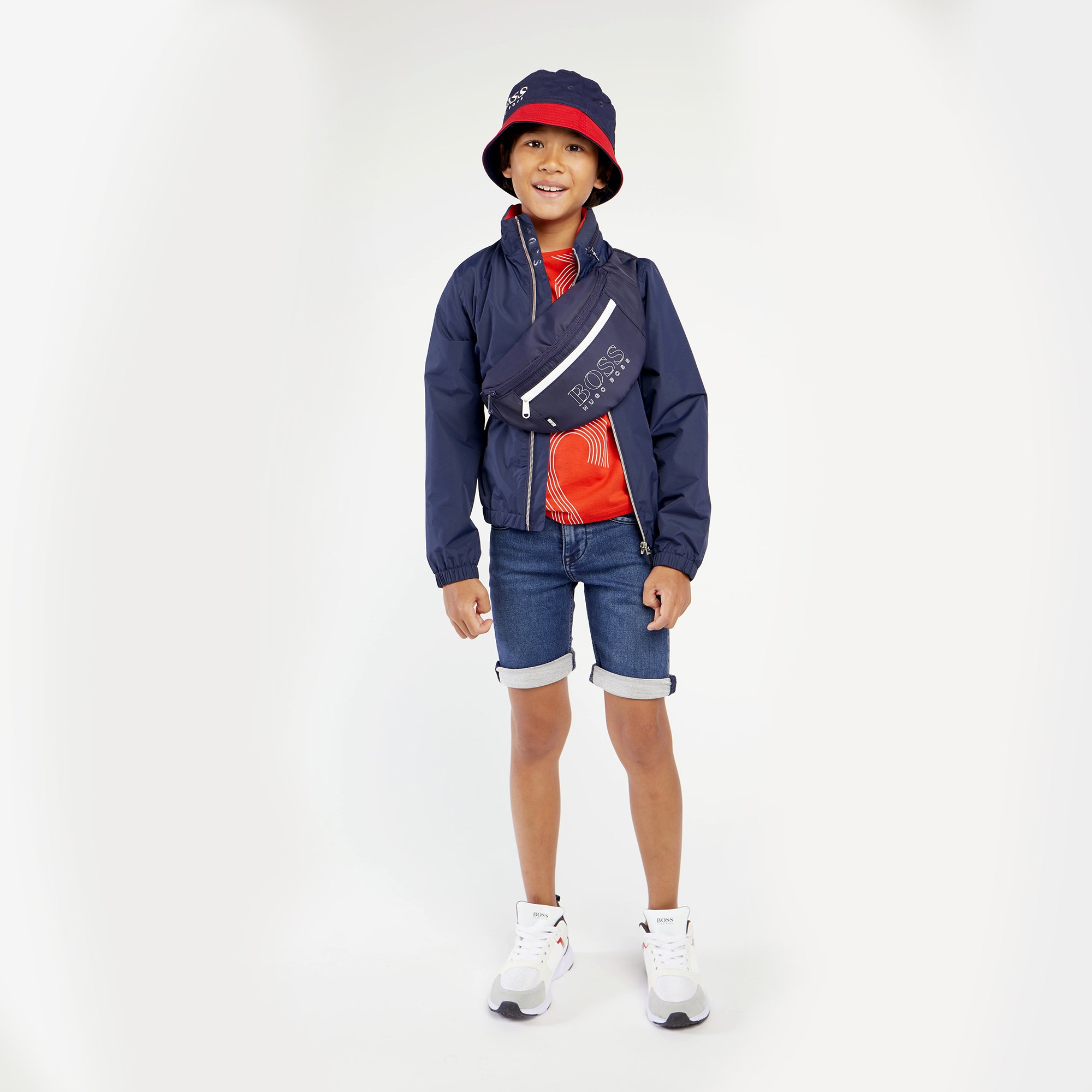BOSS NAVY WINDBREAKER JACKET