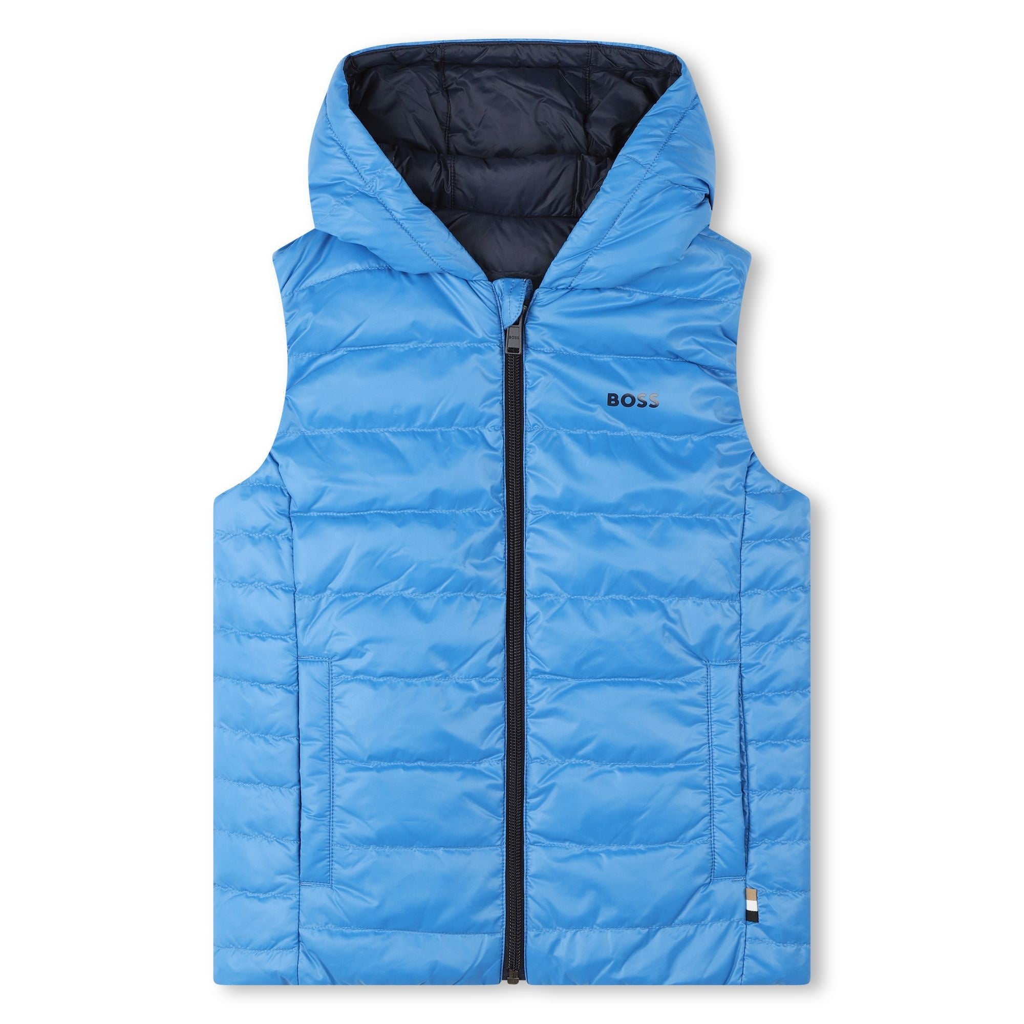 BOSS REVERSIBLE PUFFER VEST-COBALT BLUE/NAVY