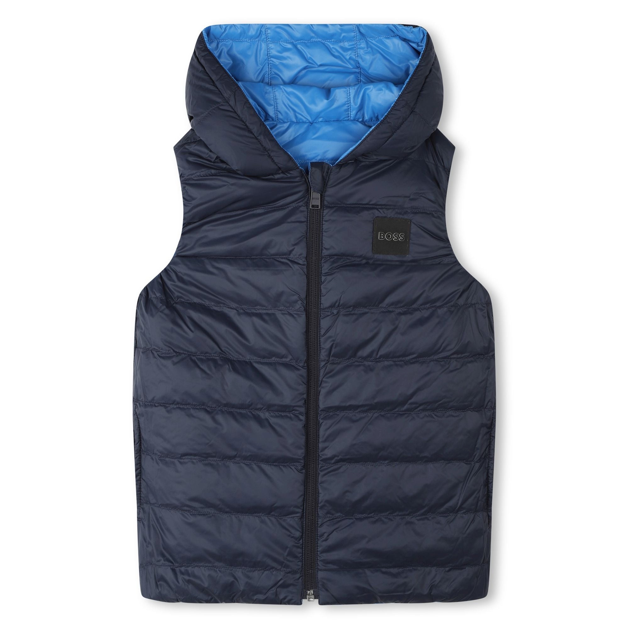 BOSS REVERSIBLE PUFFER VEST-COBALT BLUE/NAVY