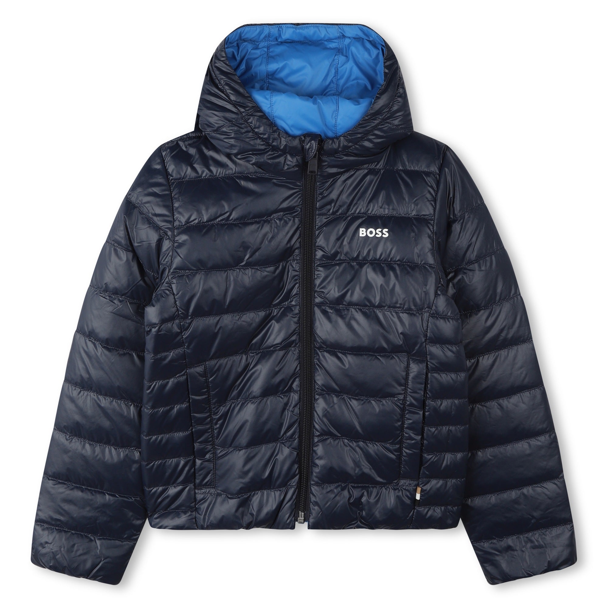 BOSS REVERSIBLE PUFFER JACKET-COBALT BLUE/NAVY