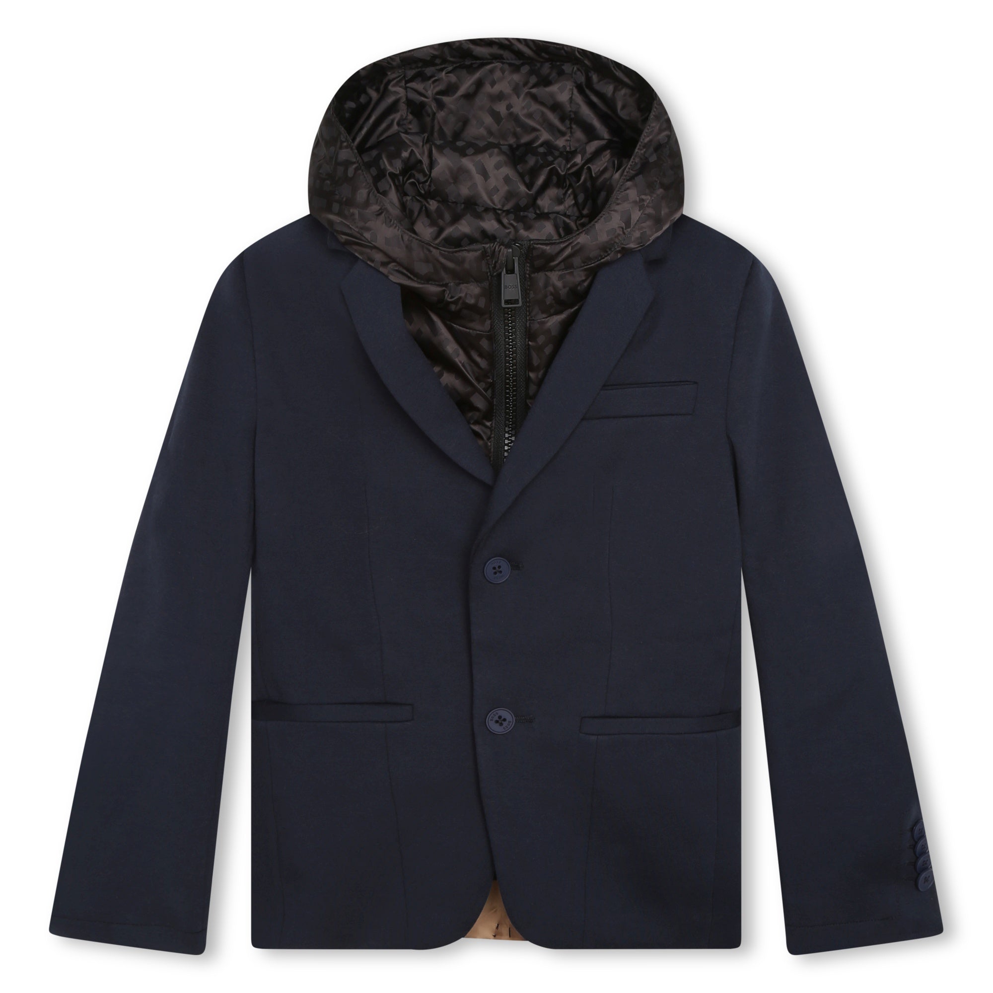 BOSS SUIT JACKET WITH REMOVABLE HOOD