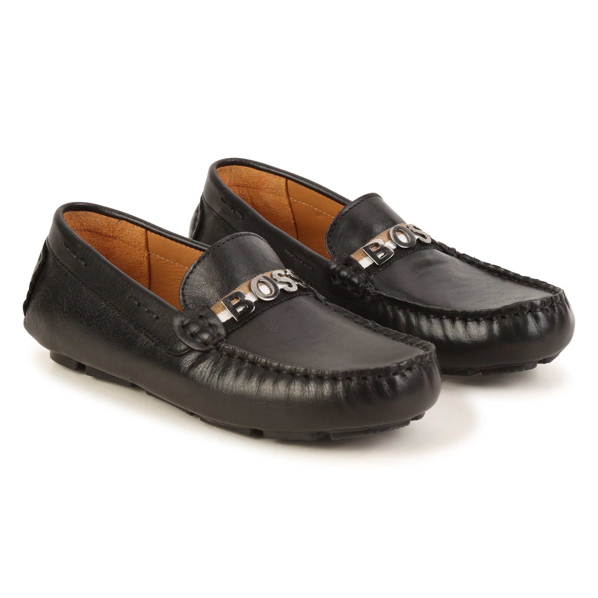 BOSS BOYS BLACK LOAFERS