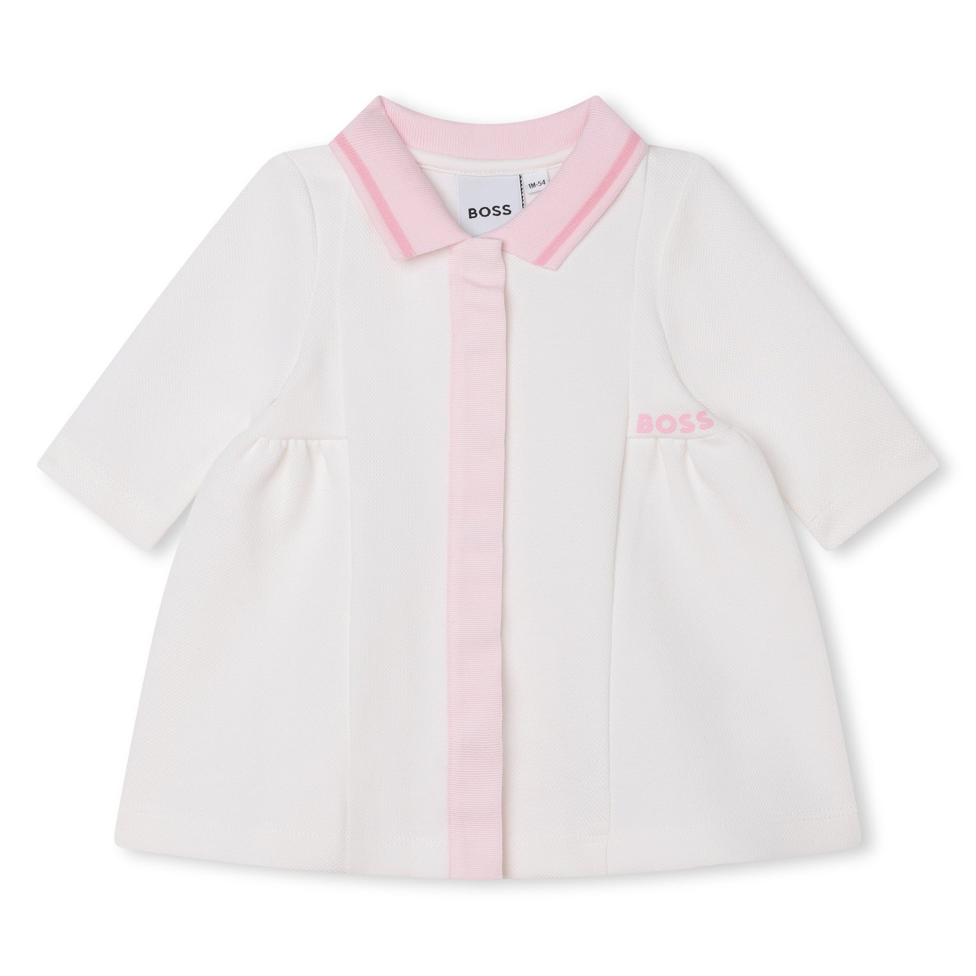 BOSS OFFWHITE POLO DRESS