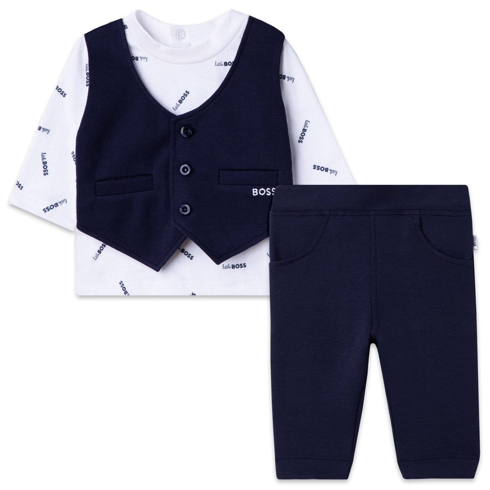 BOSS NAVY CEREMONY T-SHIRT + PANT SET