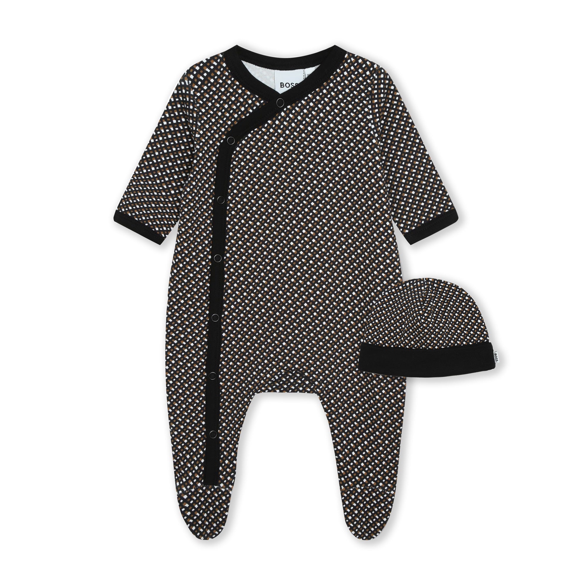 BOSS BLACK MONOGRAM PYJAMAS + PULL ON HAT SET
