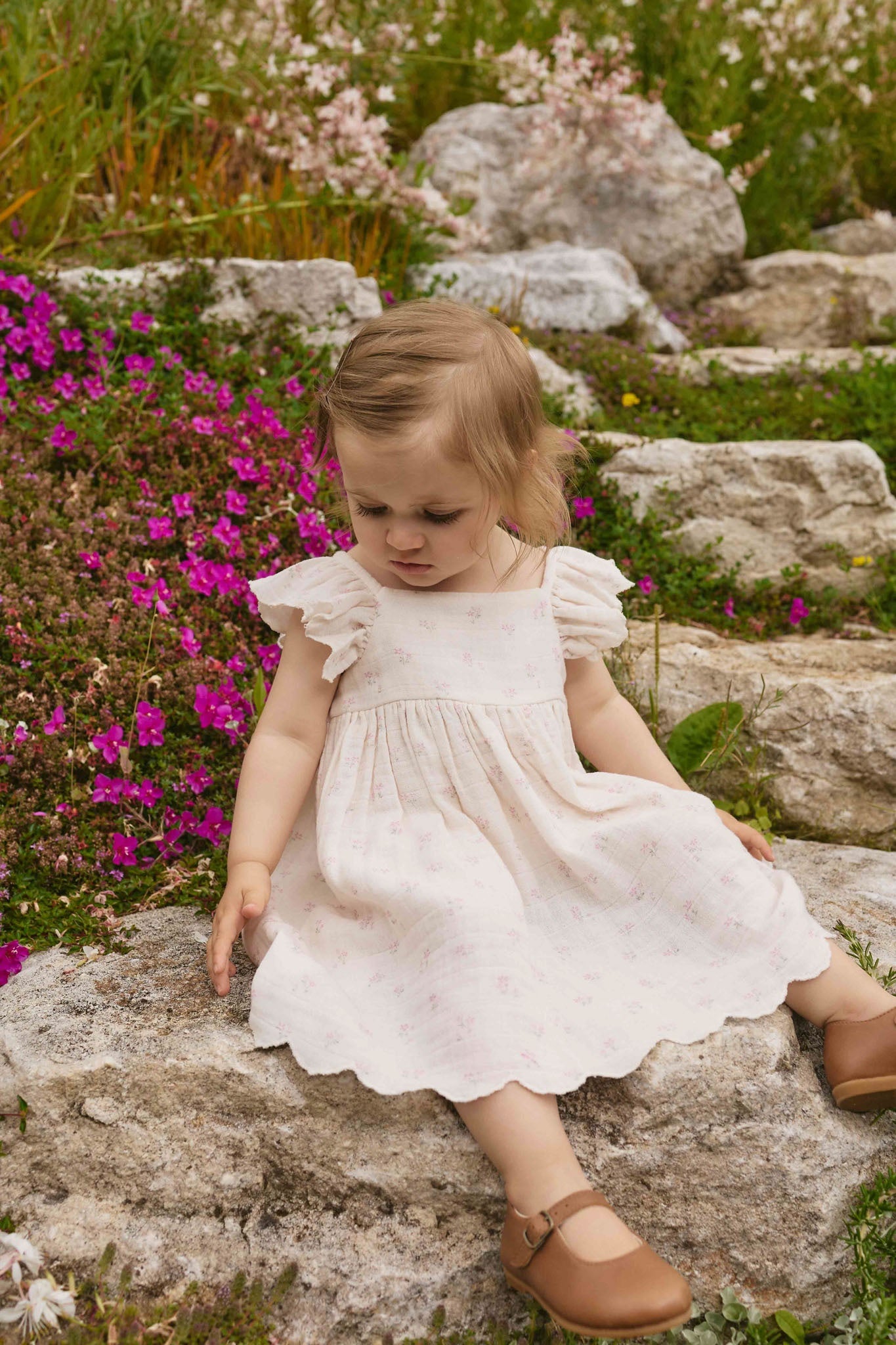 Organic Cotton Muslin Annalise Dress - Pauline Pink