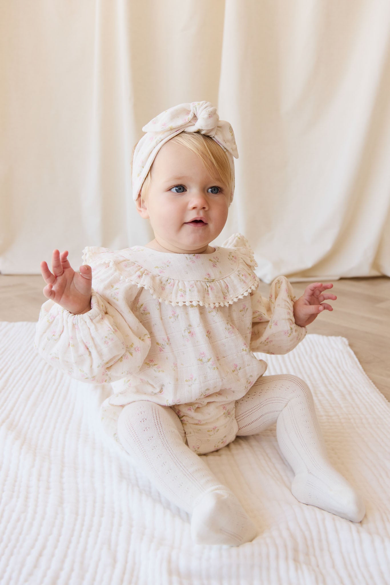 Organic Cotton Muslin Malia Playsuit-Emelia Pink