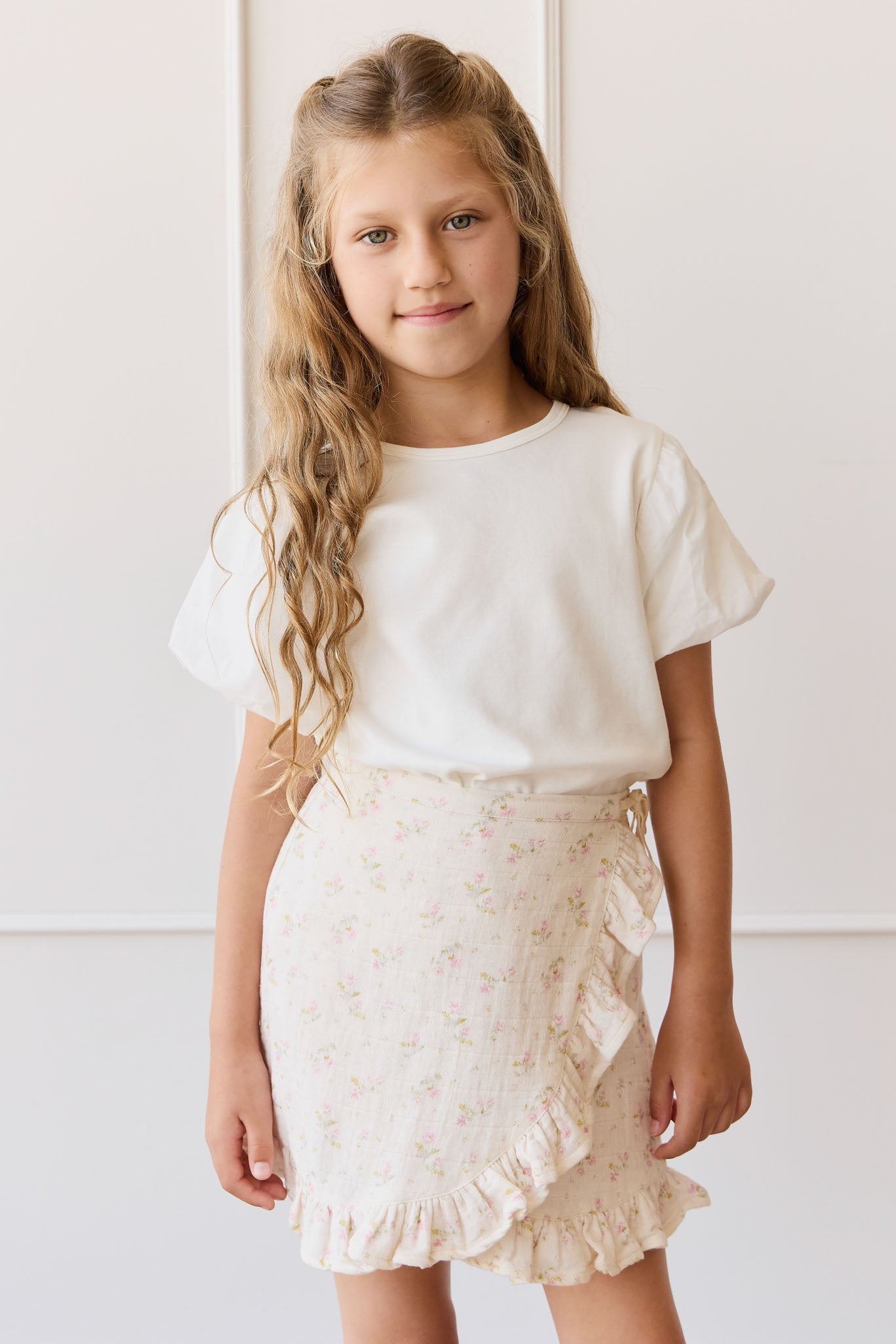 Organic Cotton Muslin Celine Skirt-Emelia Pink
