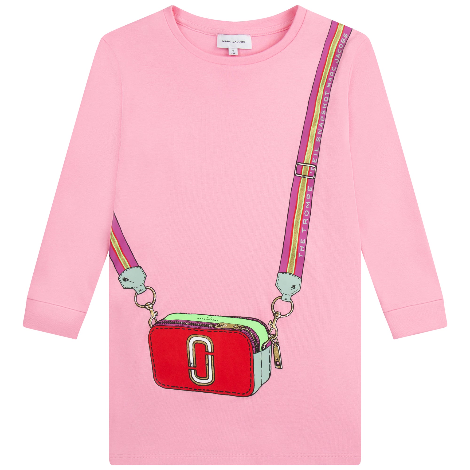 MARC JACOBS PINK TROMPE L’OEIL LONG SLEEVE DRESS