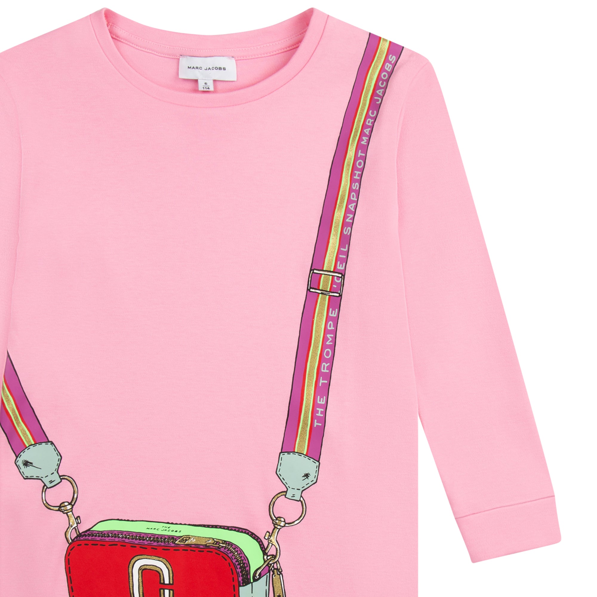 MARC JACOBS PINK TROMPE L’OEIL LONG SLEEVE DRESS
