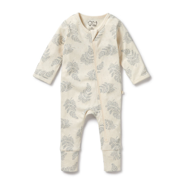 Little Faintail Organic Pointelle Zipsuit with Feet