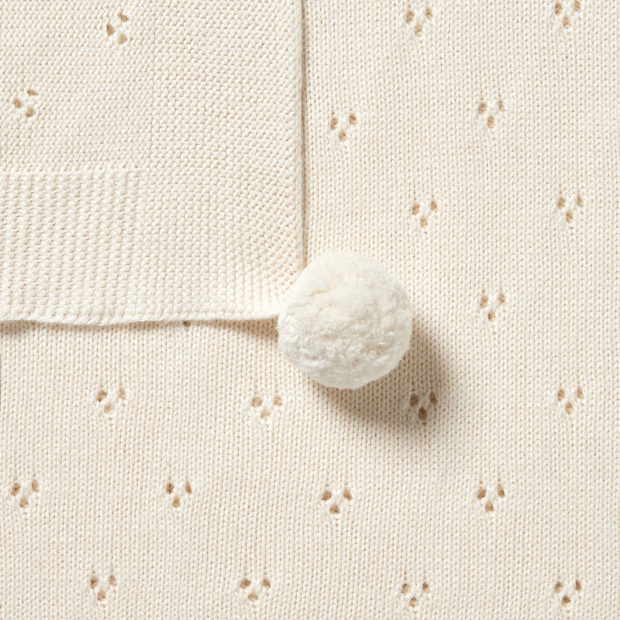 ECRU KNITTED POINTELLE BLANKET