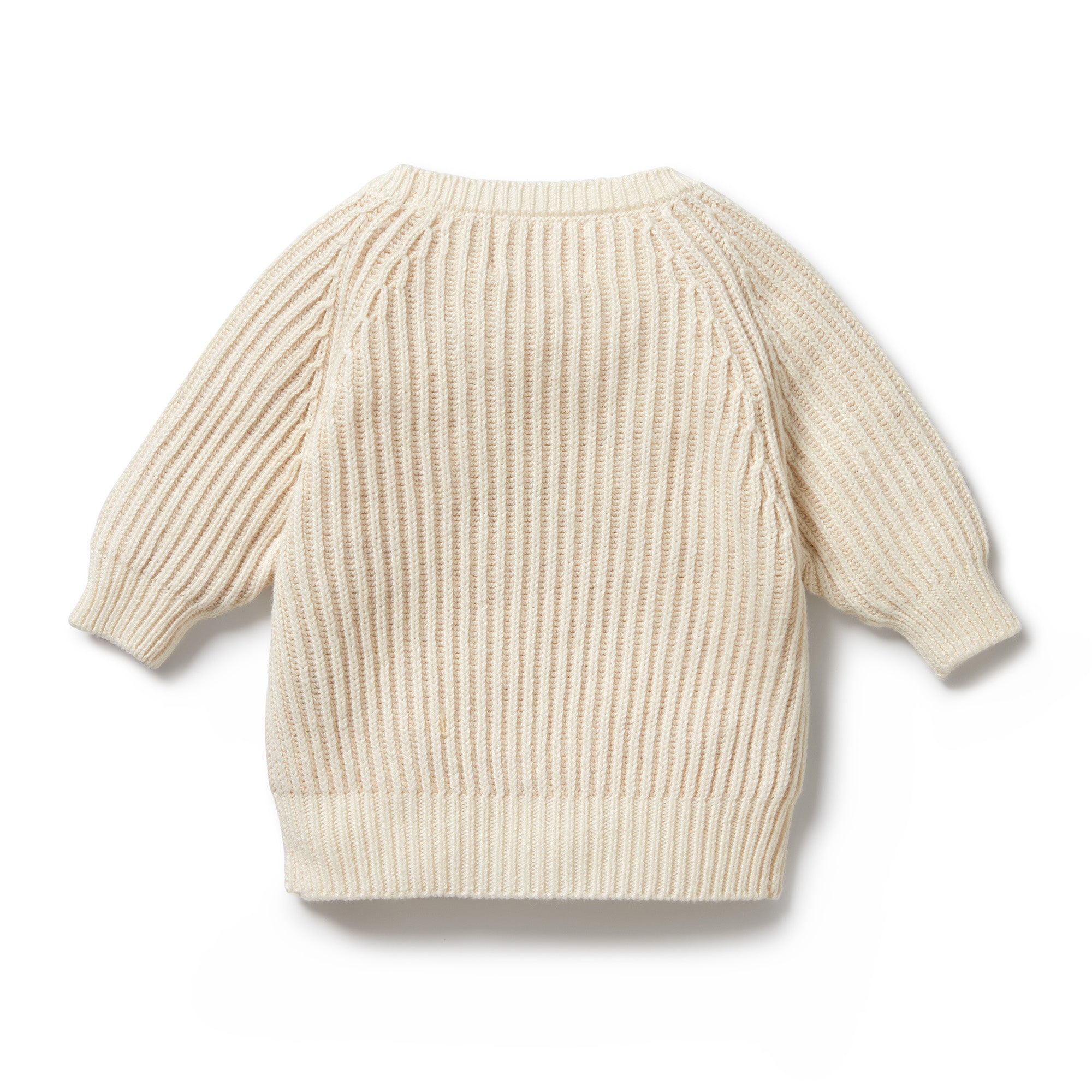 ECRU KNITTED RIBBED JUMPER