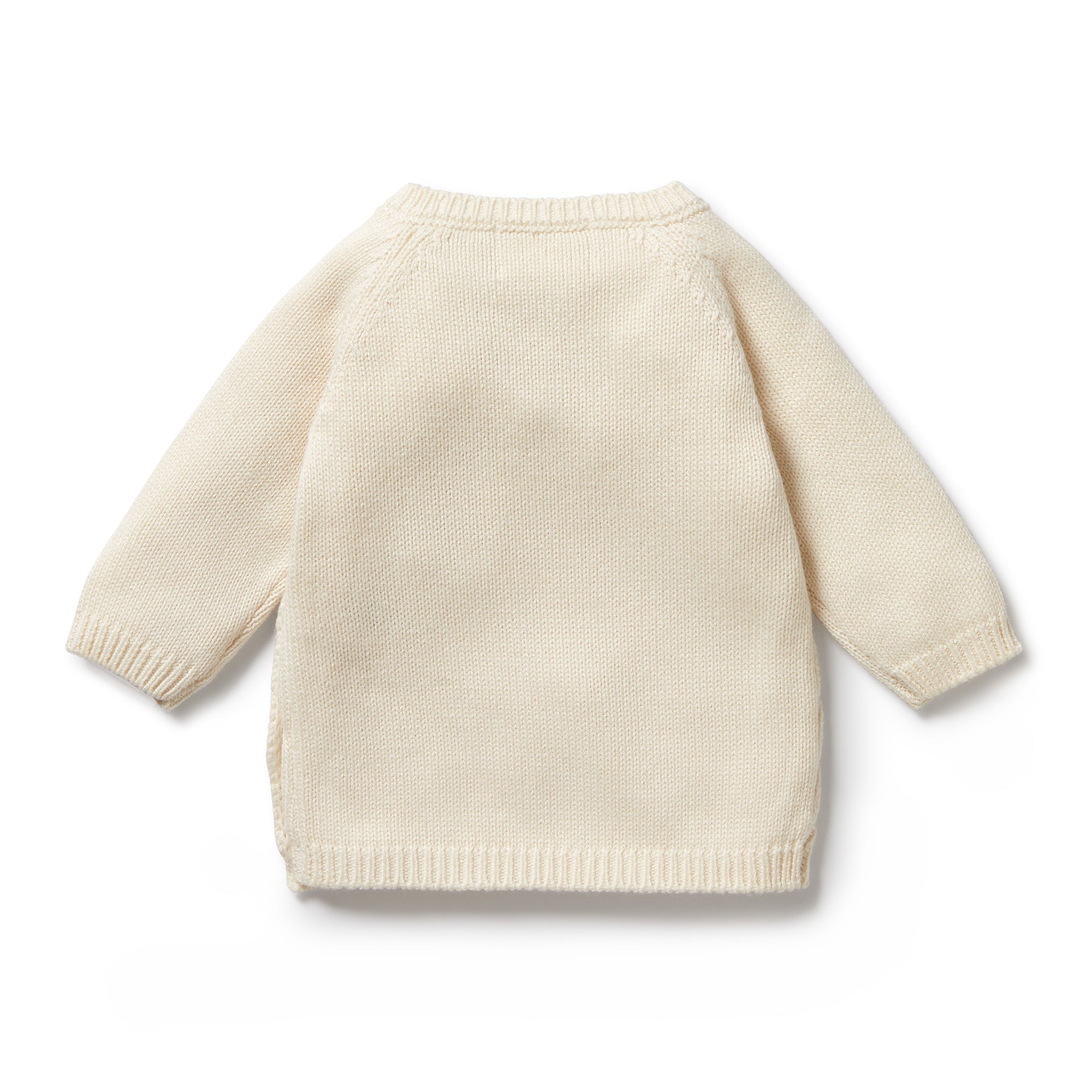 ECRU KNITTED POINTELLE KIMONO CARDIGAN