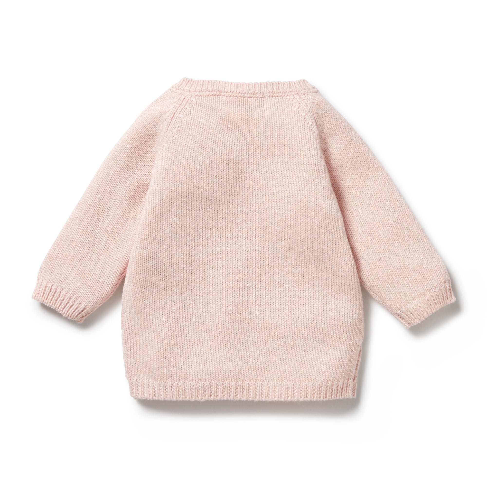 PINK KNITTED POINTELLE KIMONO CARDIGAN