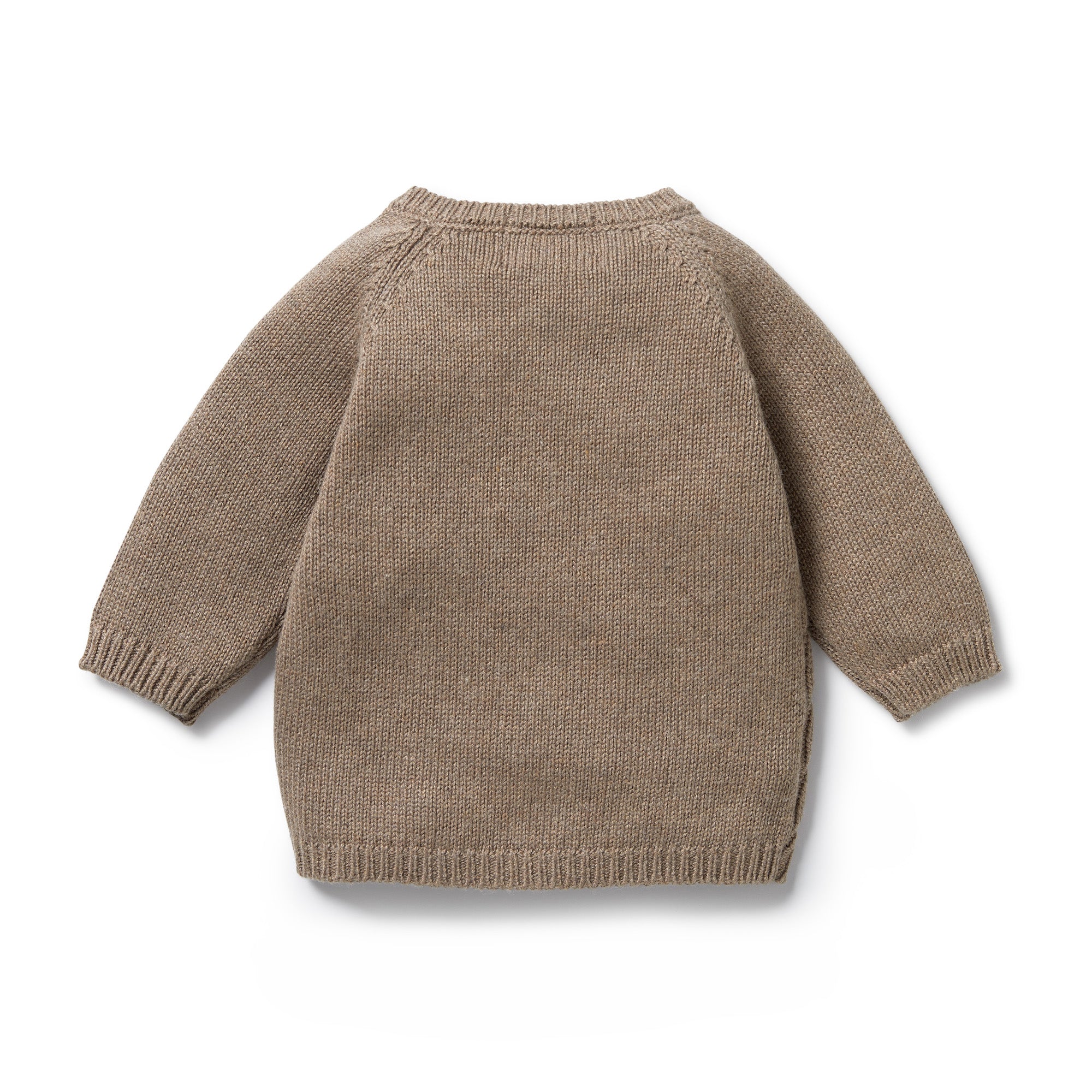 WALNUT KNITTED POINTELLE KIMONO CARDIGAN
