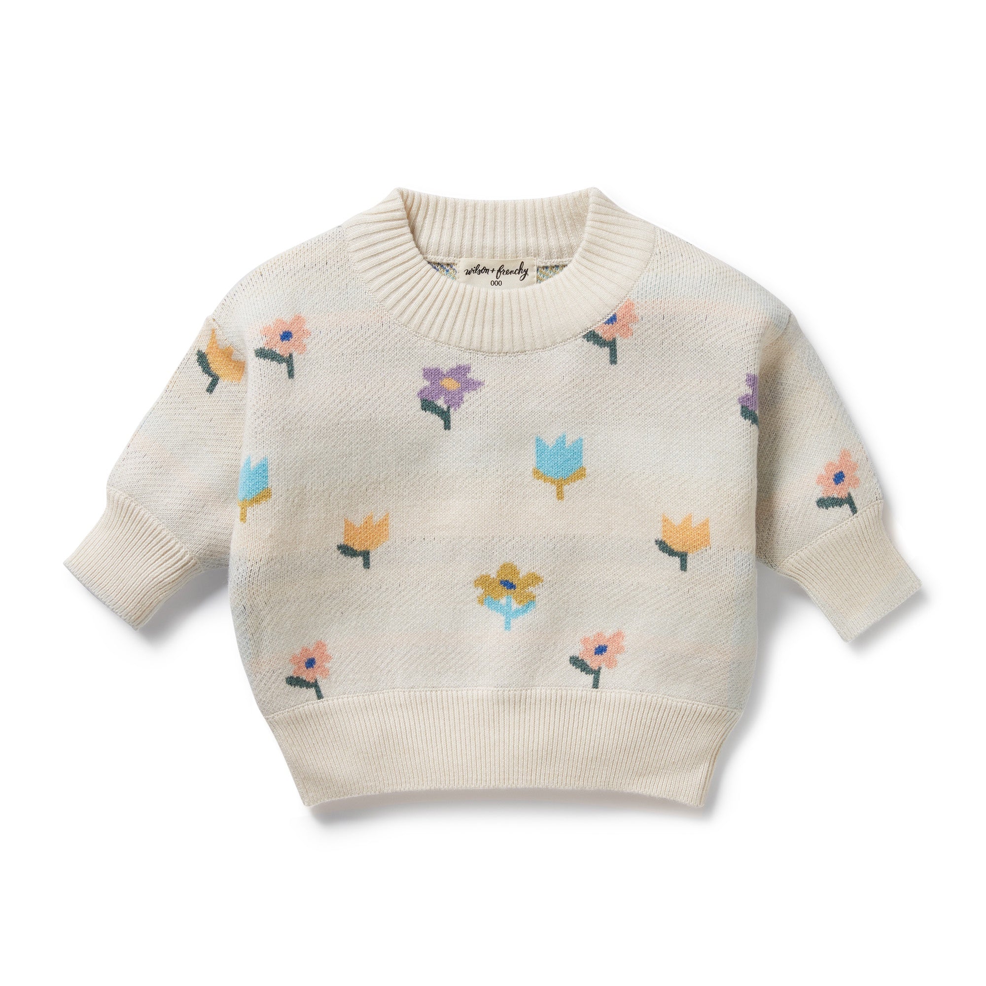 Flower Pop Organic Knitted Jacquard Jumper