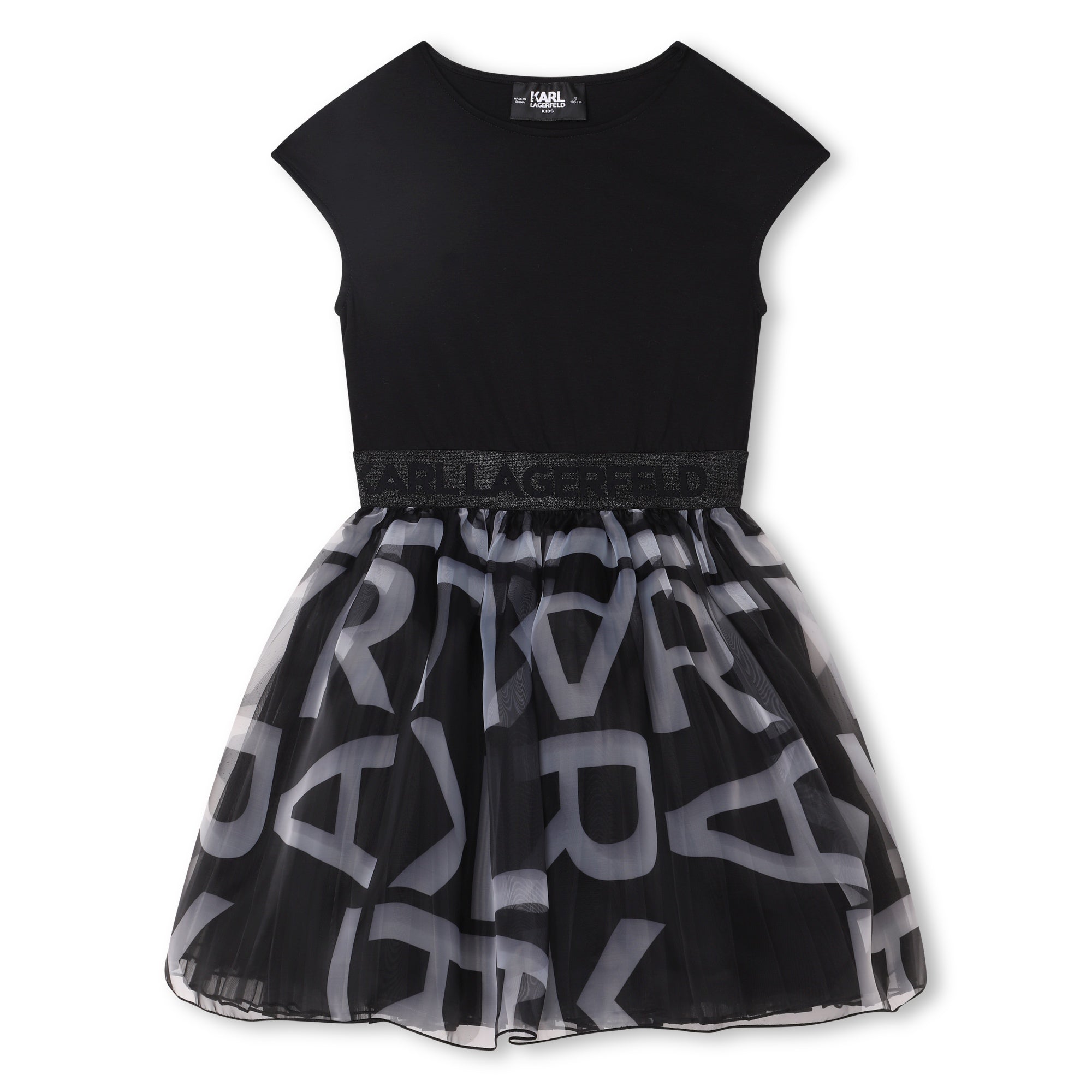 KARL LAGERFELD BLACK CEREMONY DRESS-ORGANZA SKIRT